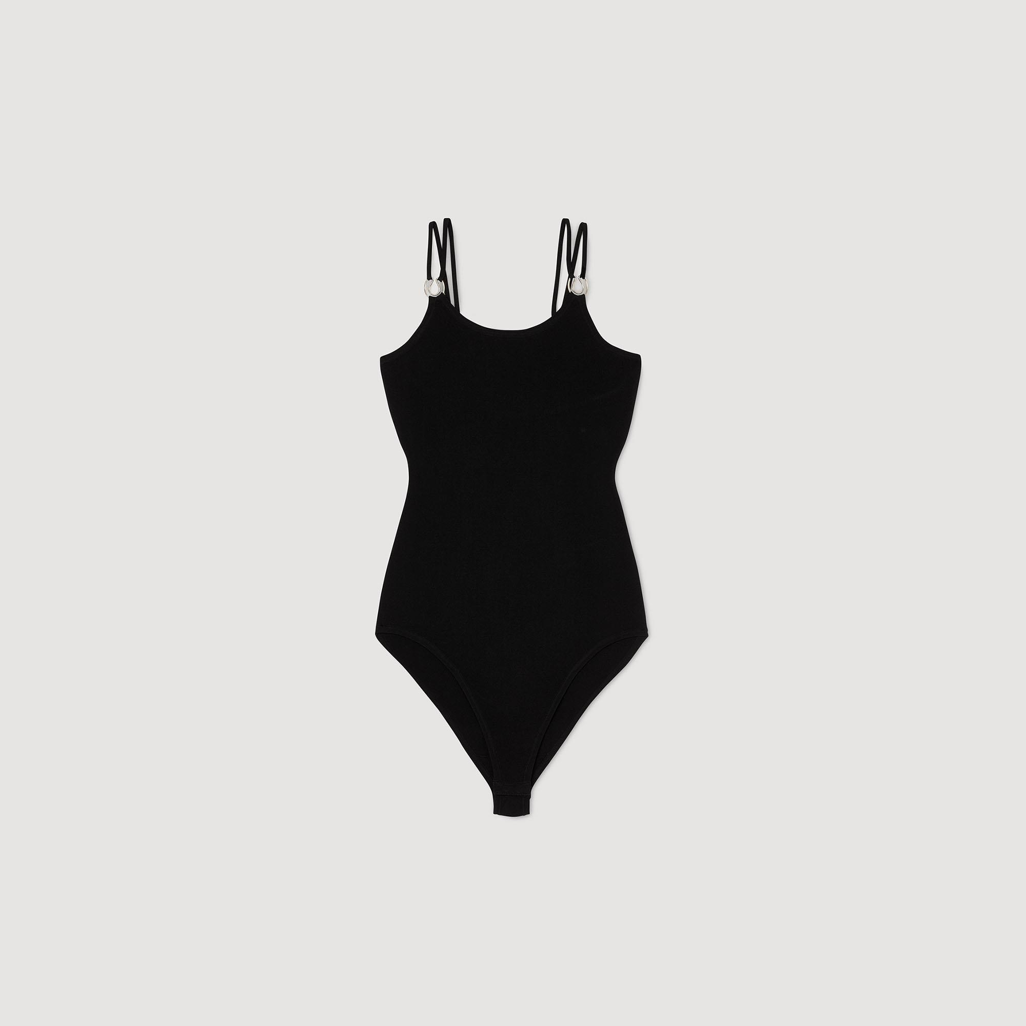 SANDROAksesuar detaylı Siyah Bodysuit