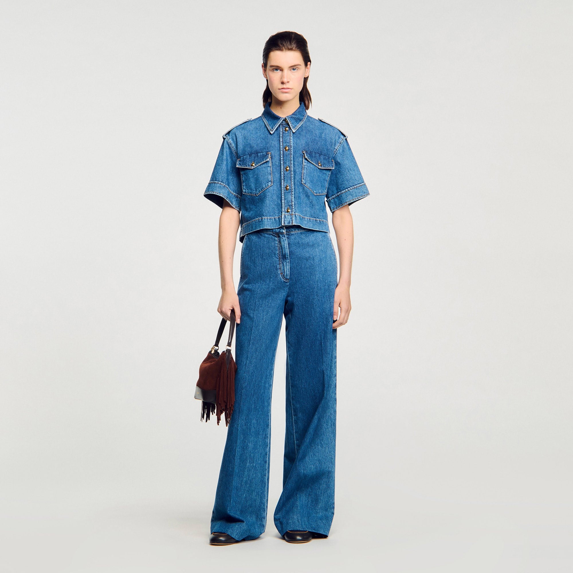 SANDROApoletli Denim Gömlek