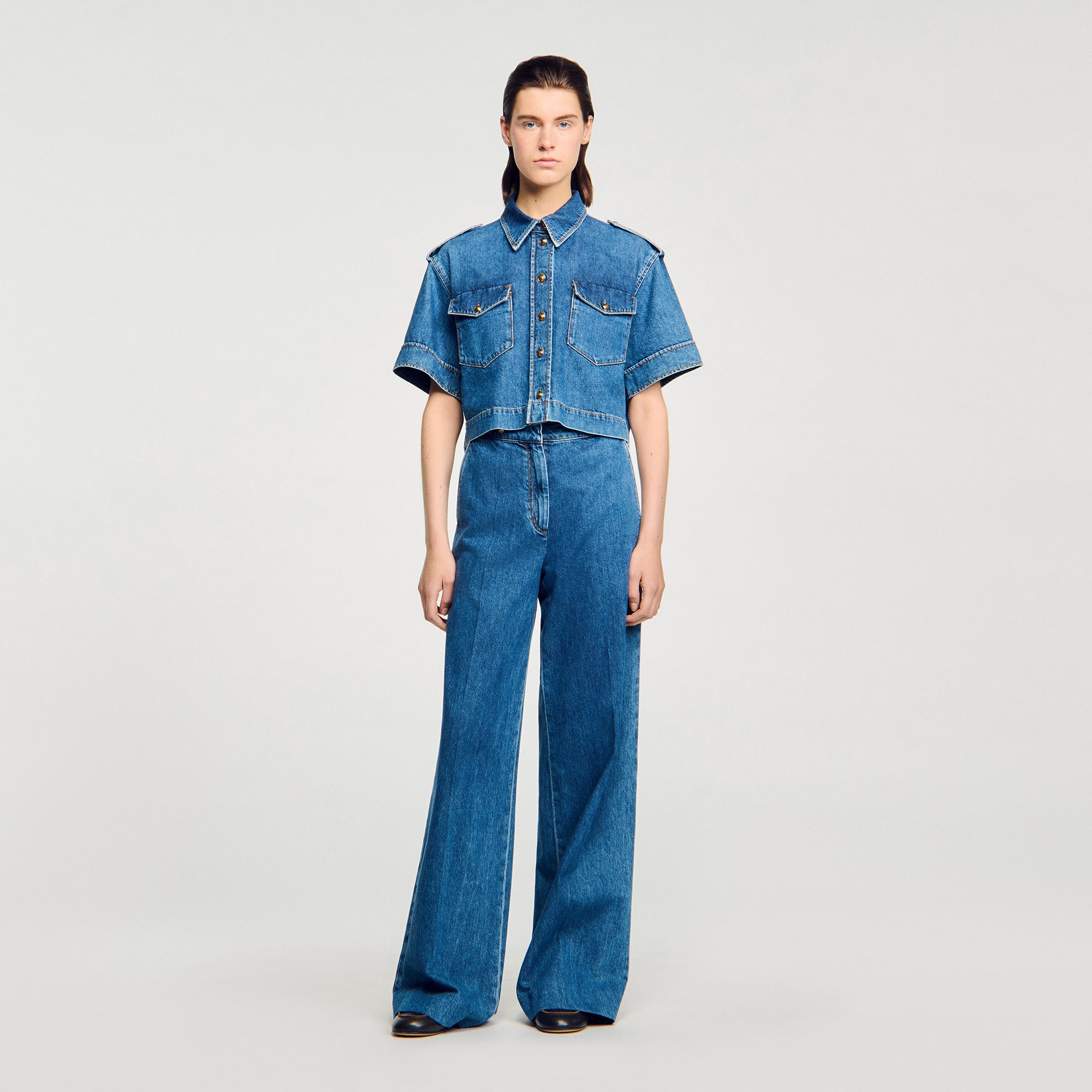 SANDROApoletli Denim Gömlek