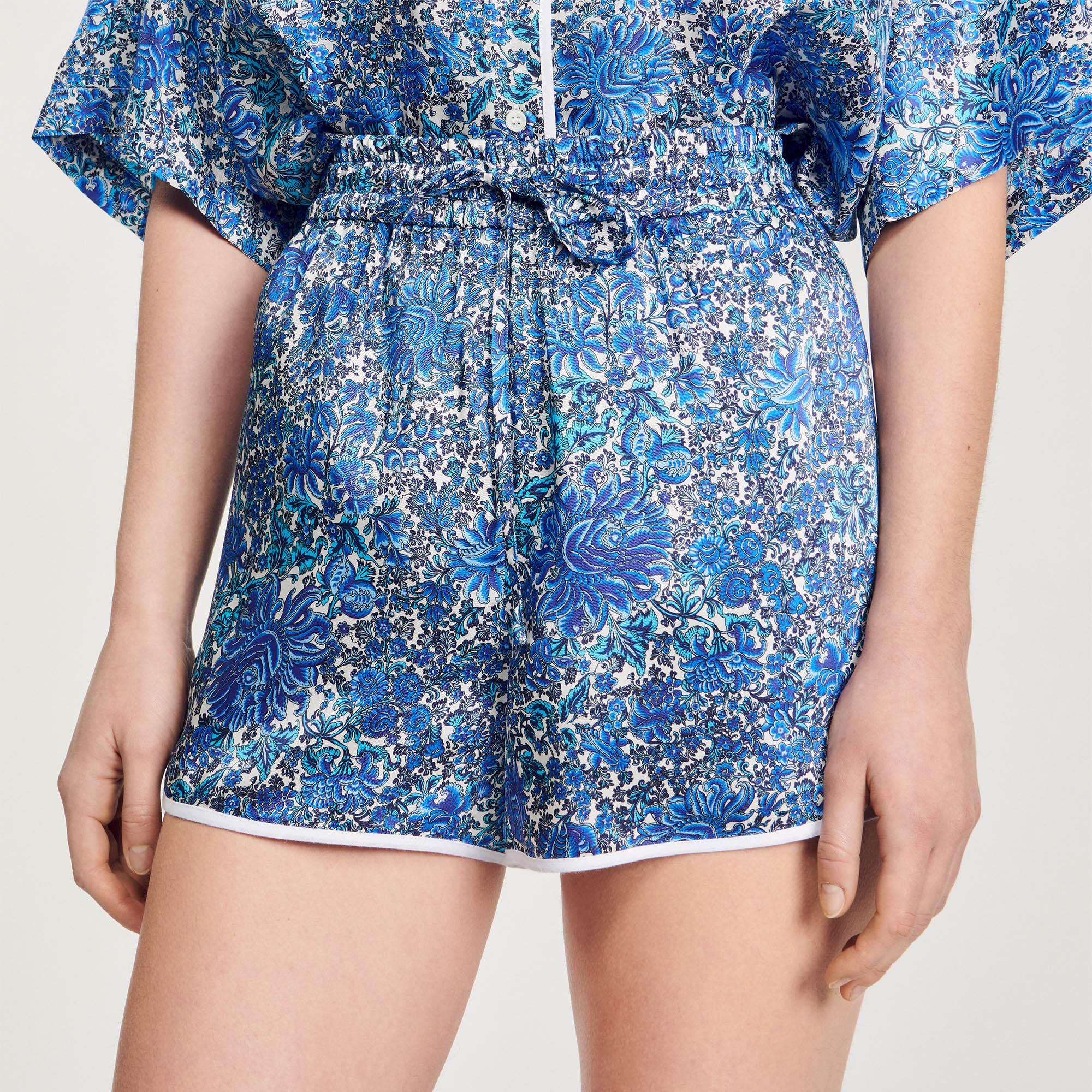 SANDROBelden Bağlamalı Floral Desen Şort