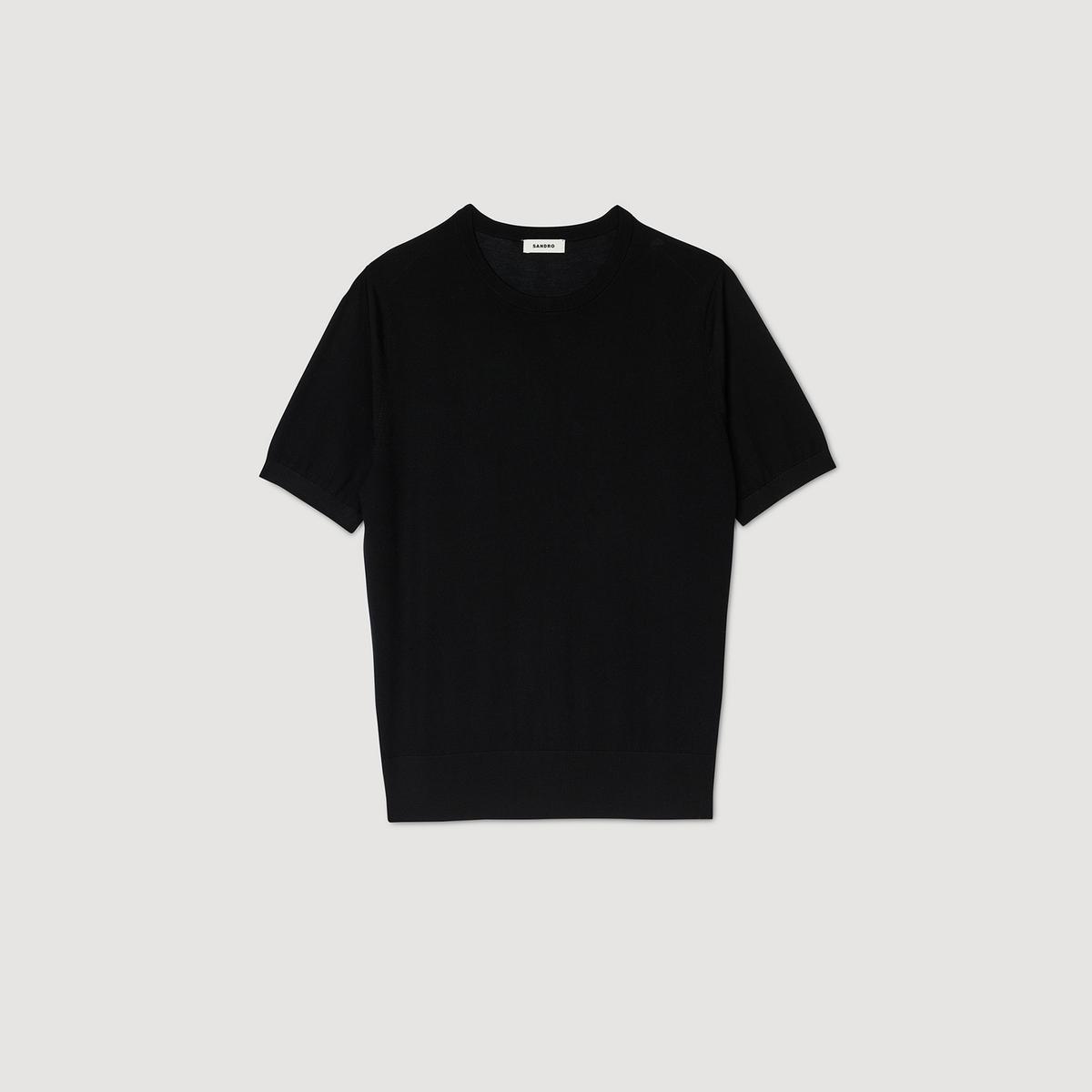 SANDROBisiklet Yaka Siyah Basic T-shirt