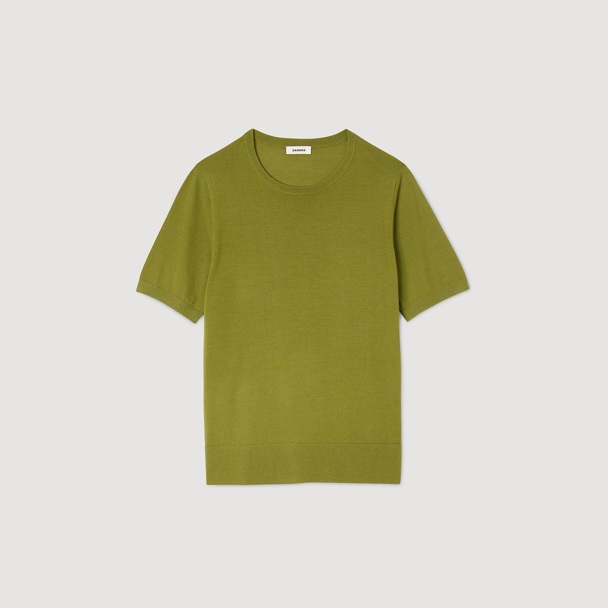 SANDROBisiklet Yaka Yeşil Basic T-shirt