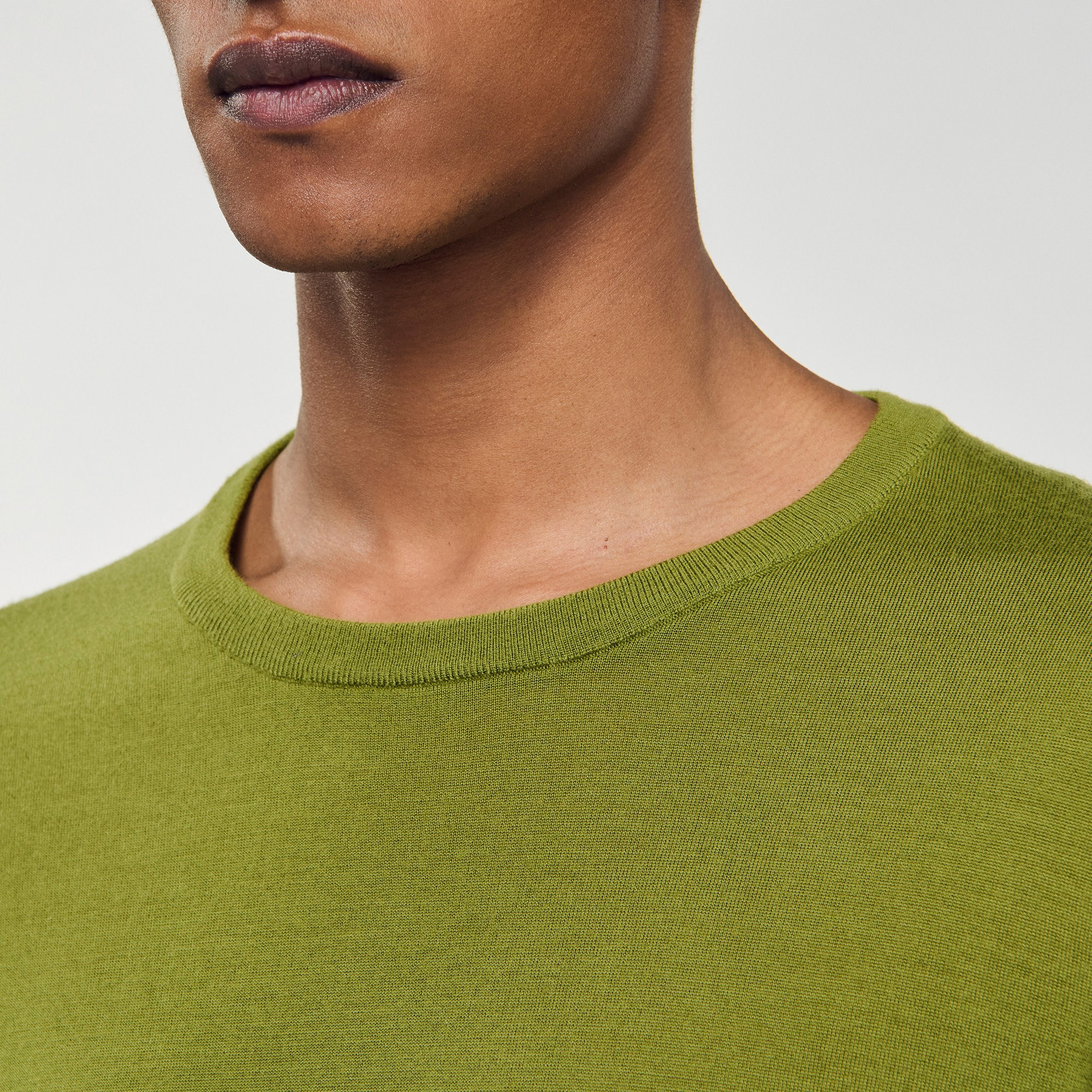 SANDROBisiklet Yaka Yeşil Basic T-shirt