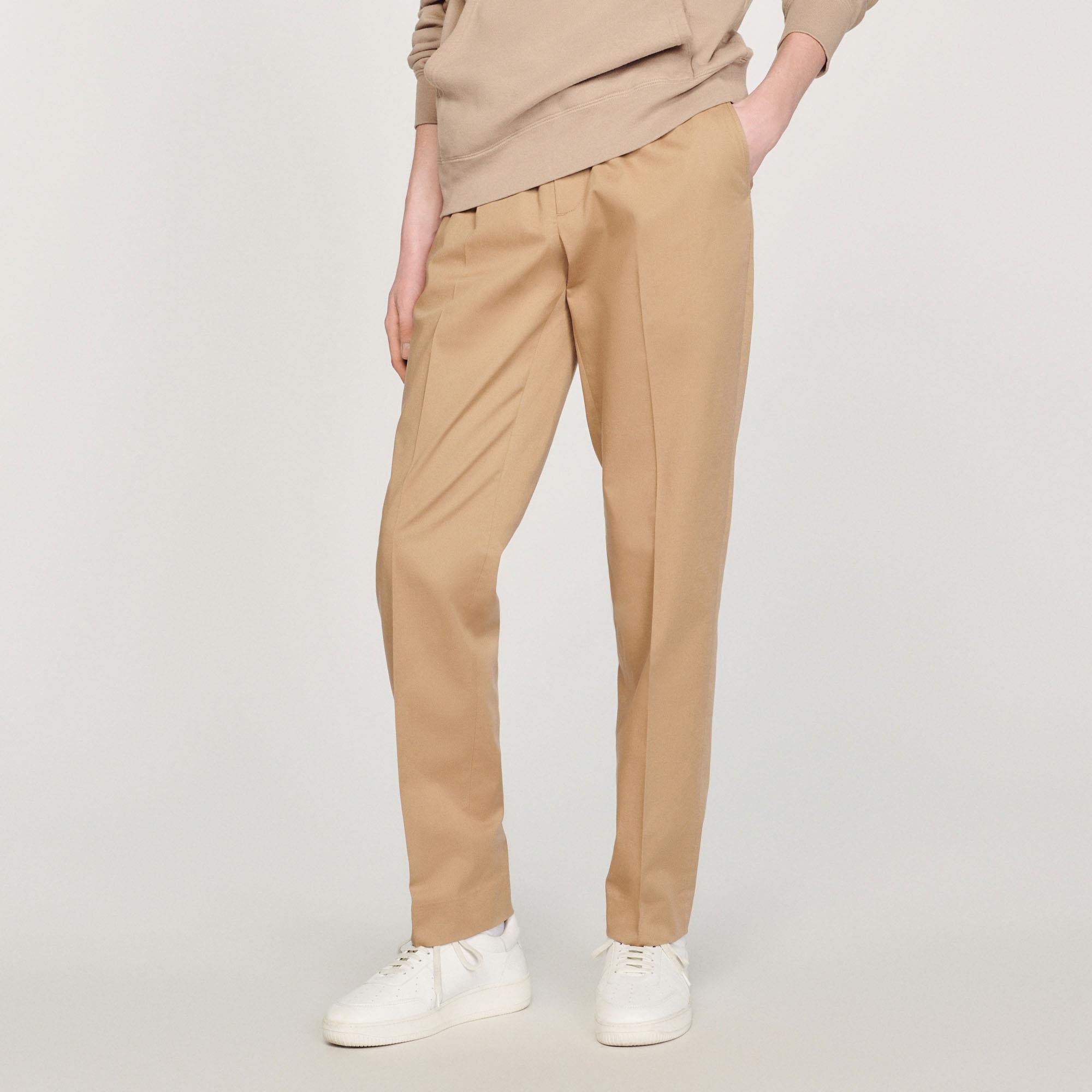 SANDROCamel Elastik Düz Paça Pantolon