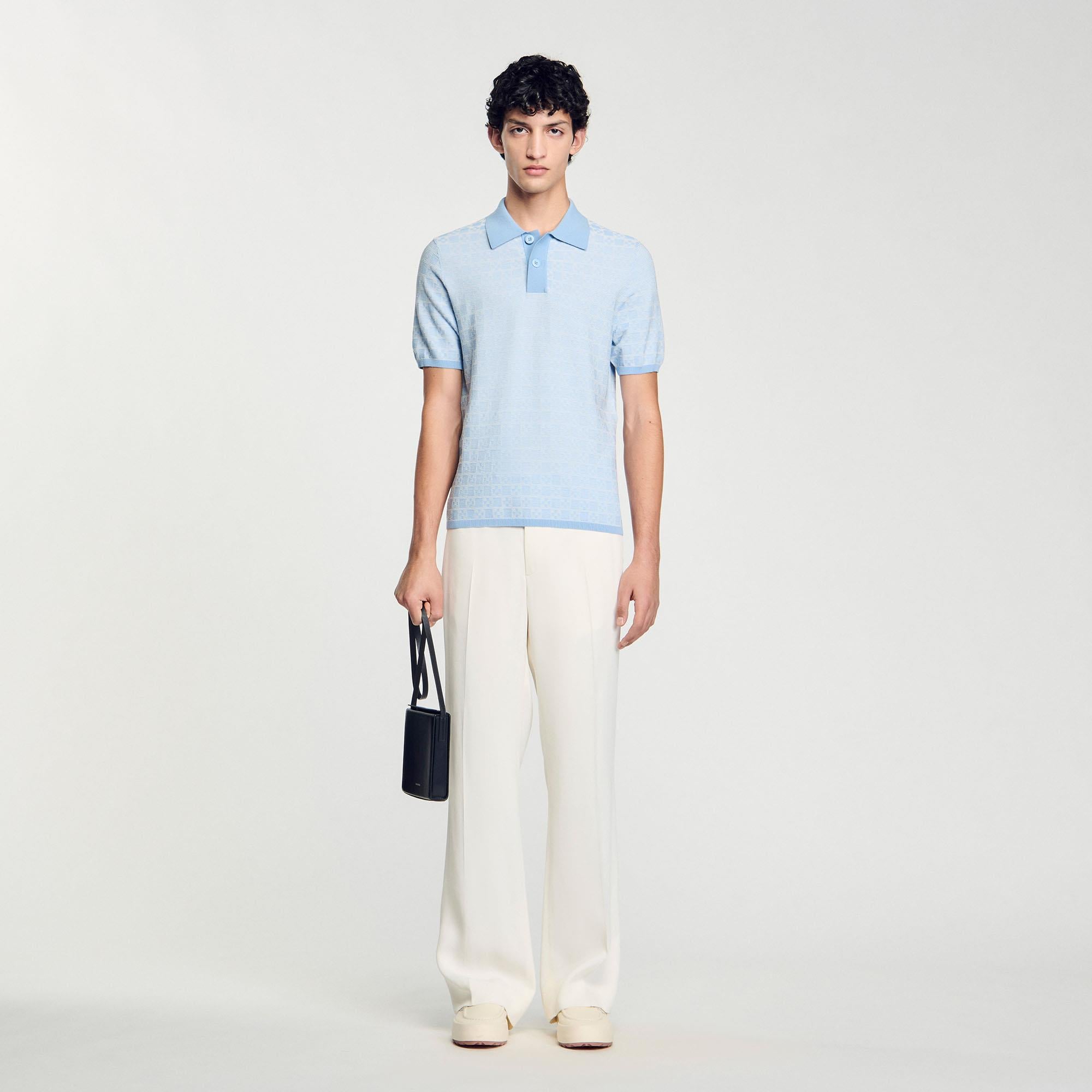 SANDROCross Desenli Polo Yaka T-shirt