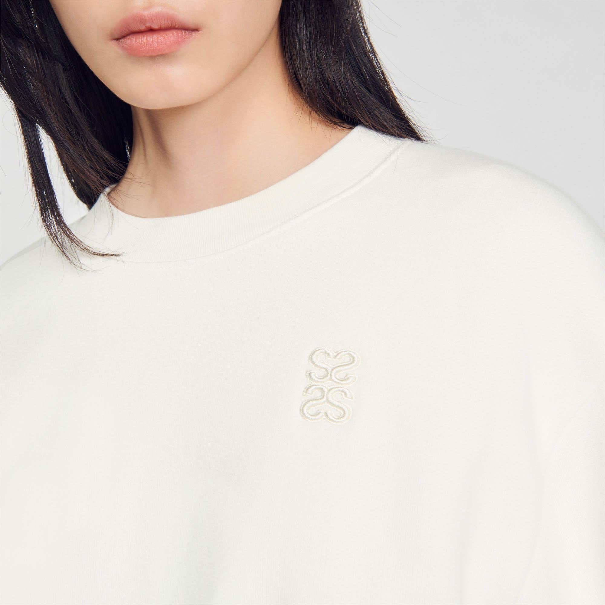 SANDROEkru Crop Sweatshirt