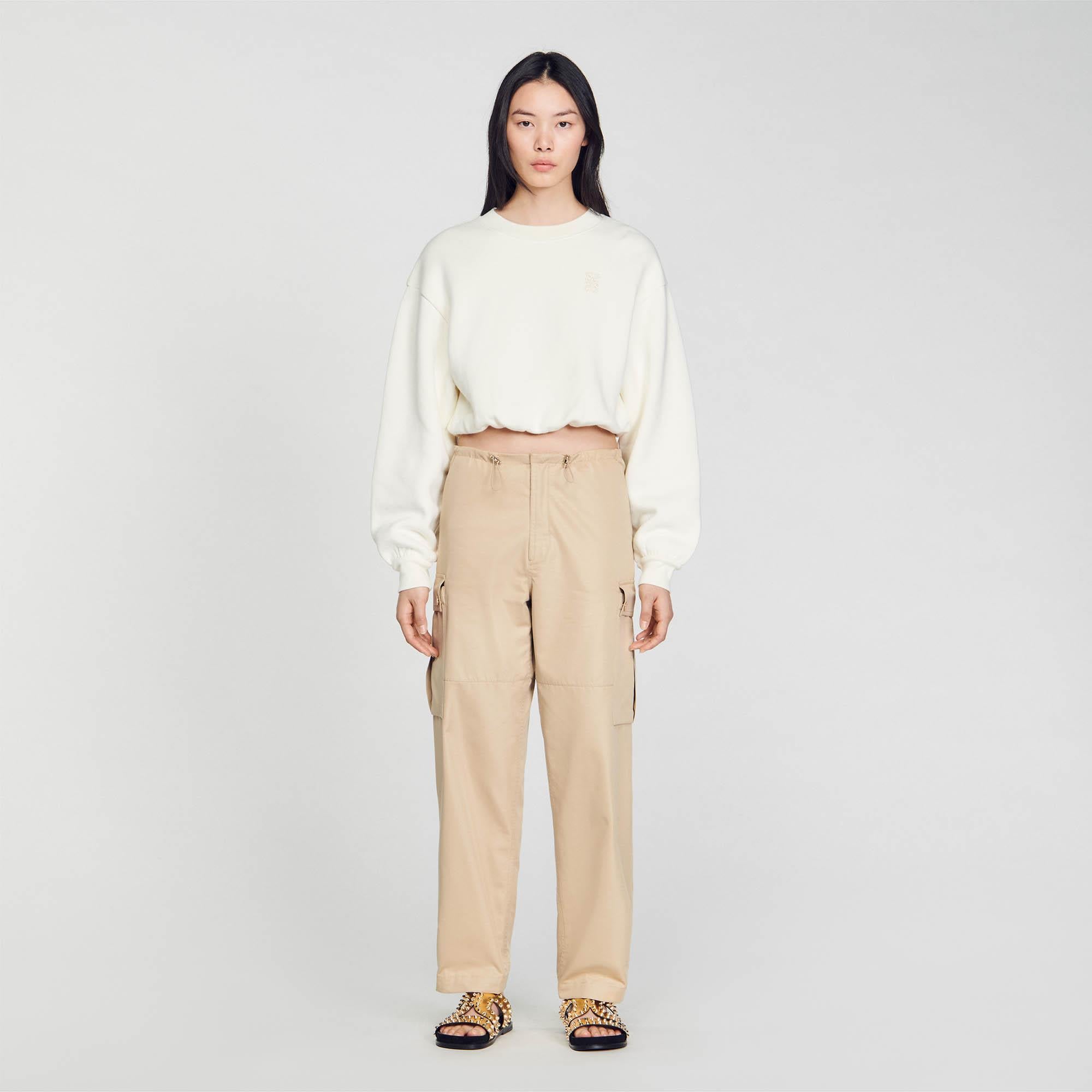 SANDROEkru Crop Sweatshirt
