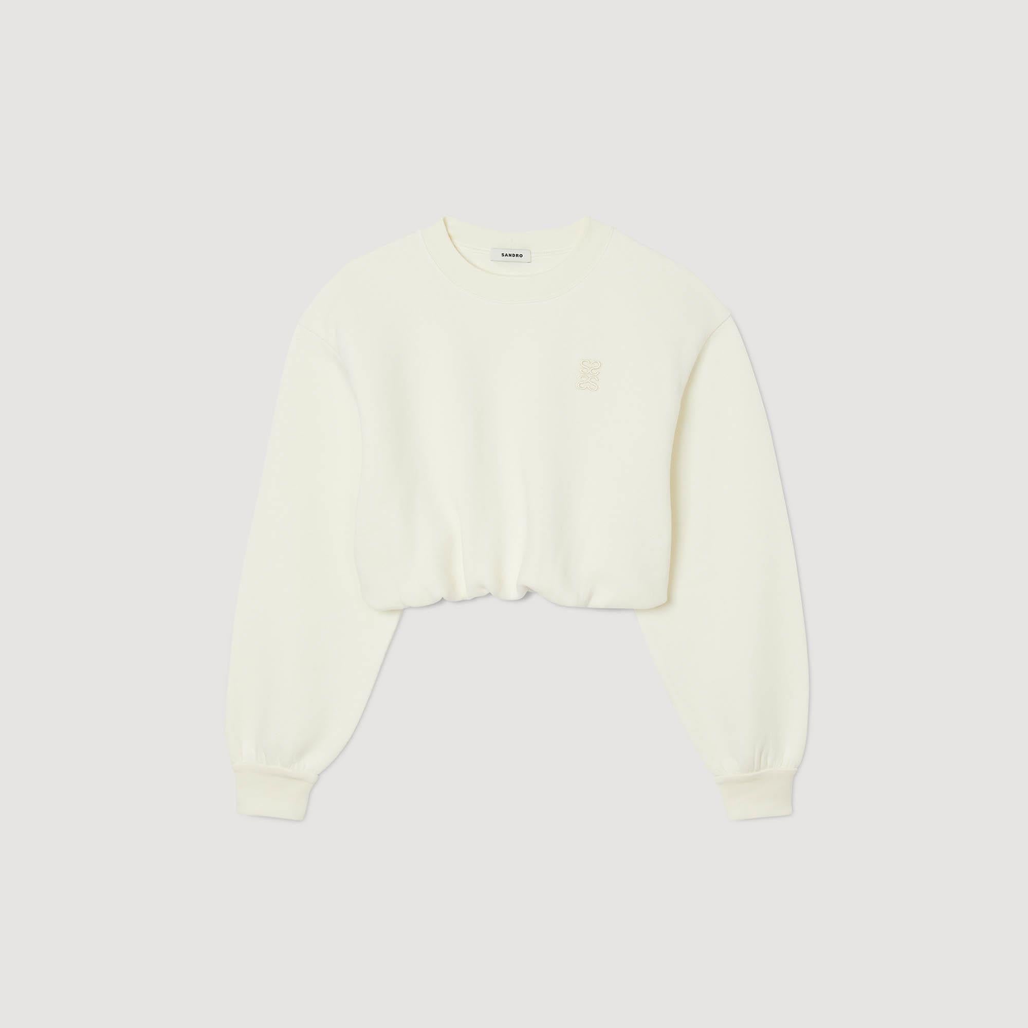 SANDROEkru Crop Sweatshirt