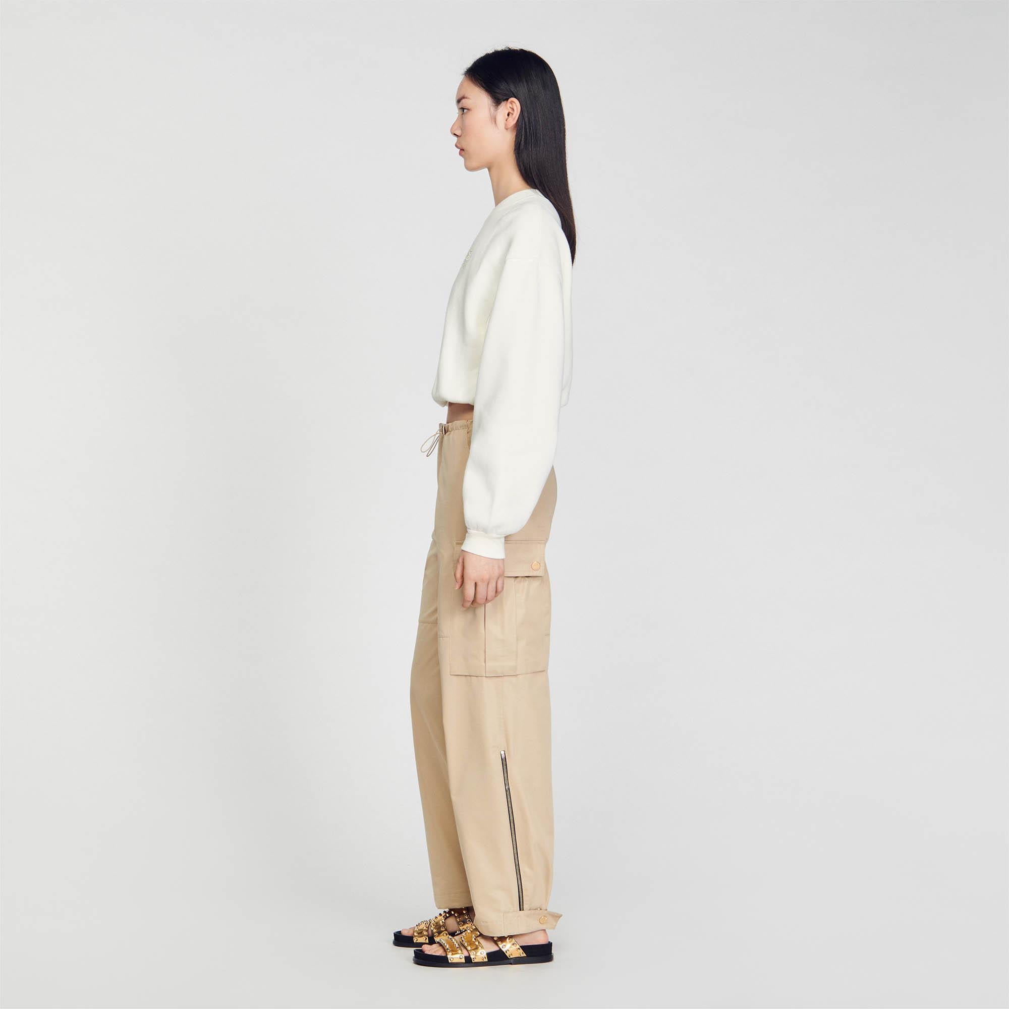 SANDROEkru Crop Sweatshirt