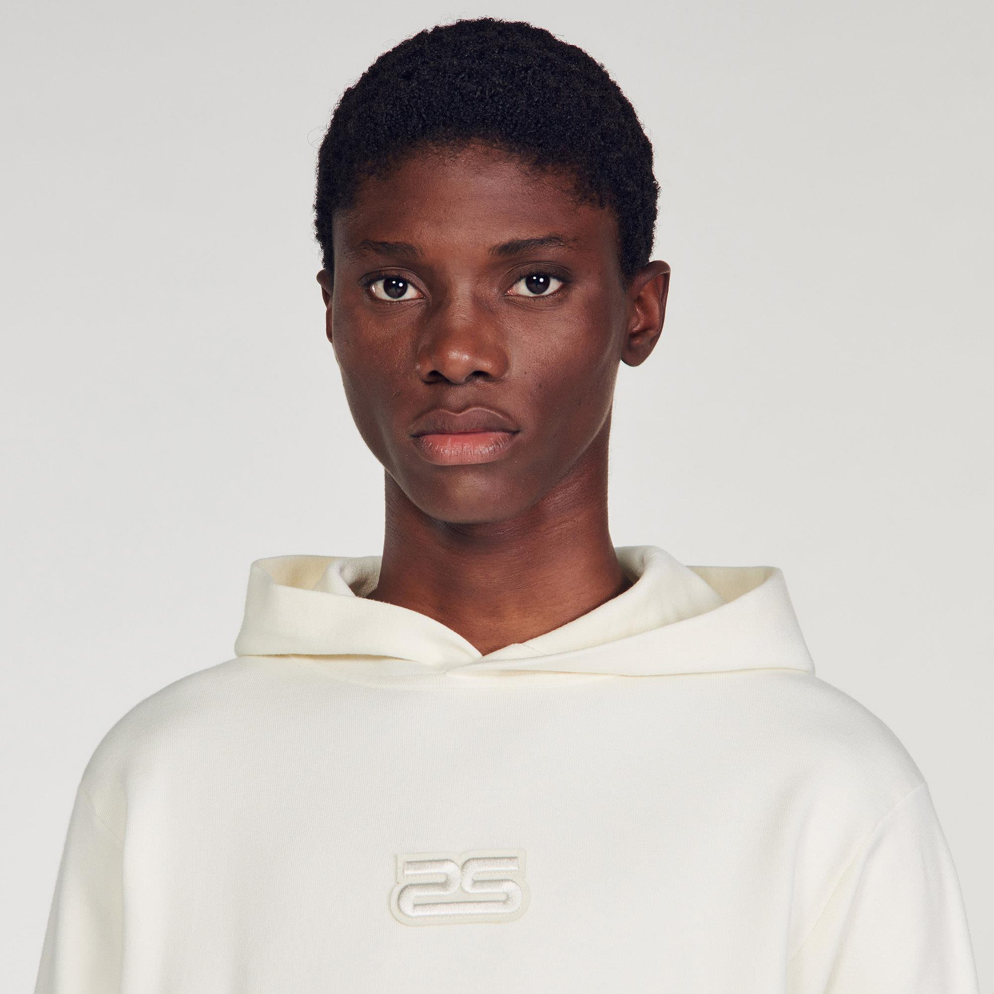 SANDROEkru Kapüşonlu Sweatshirt