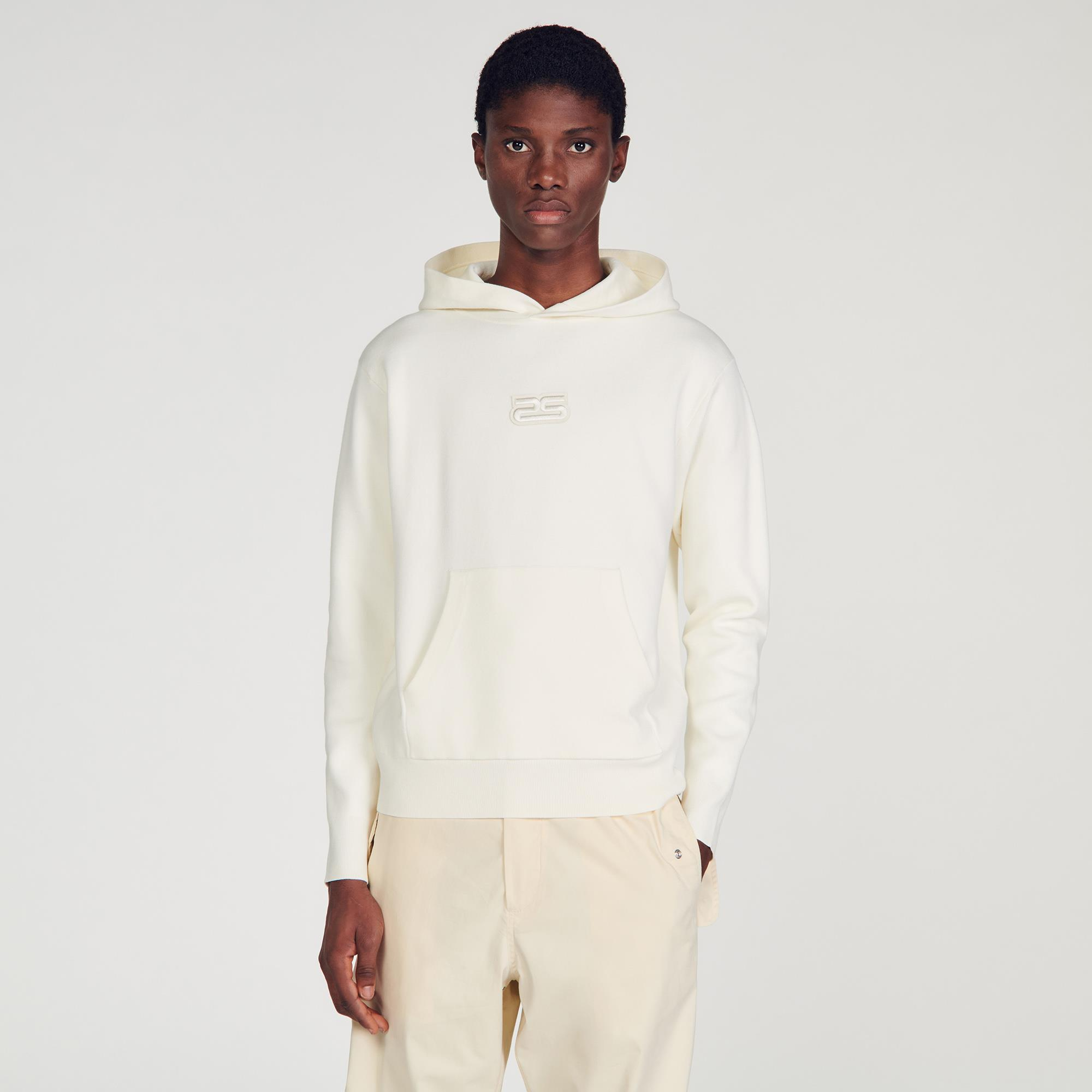 SANDROEkru Kapüşonlu Sweatshirt