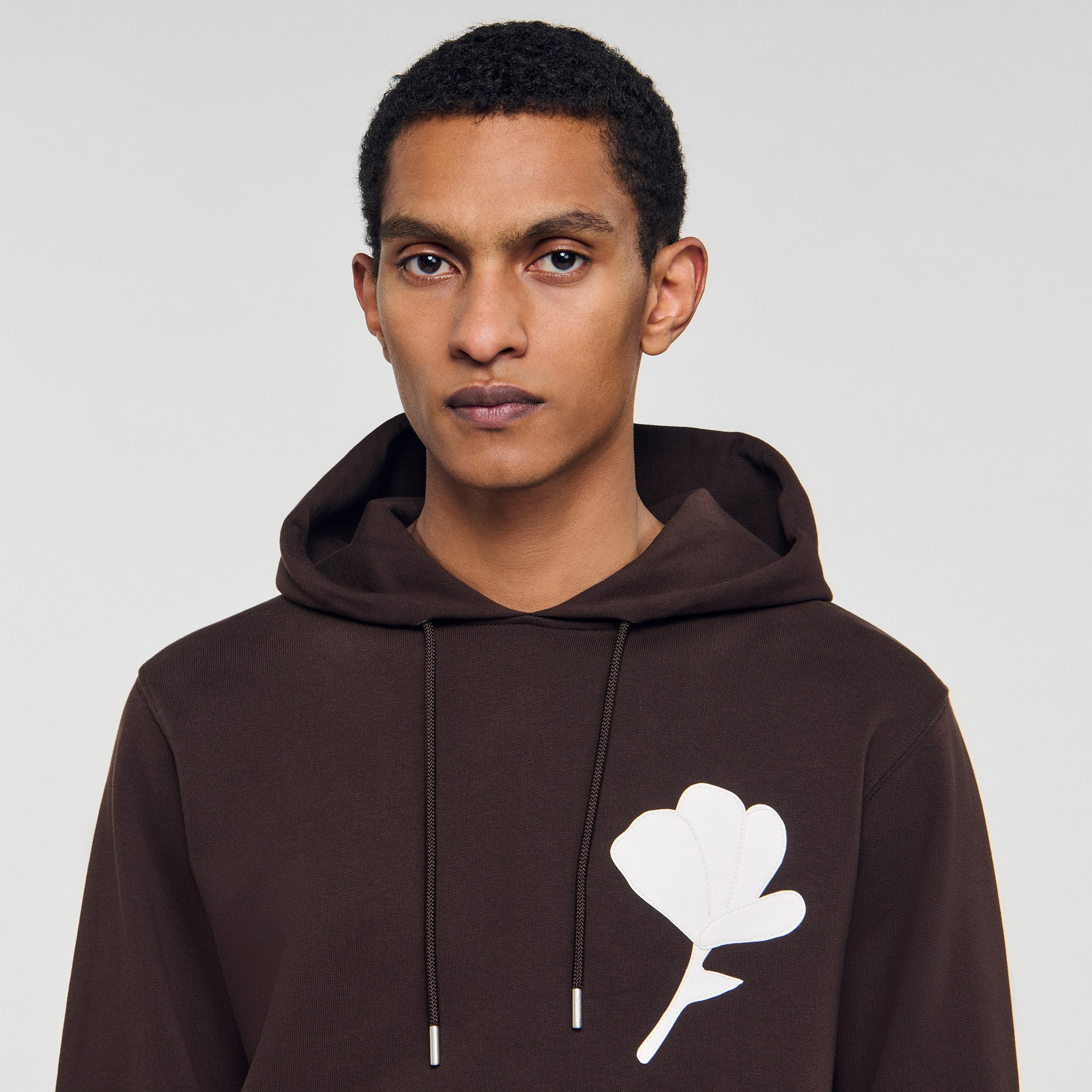 SANDROFloral Baskılı Kapüşonlu Sweatshirt
