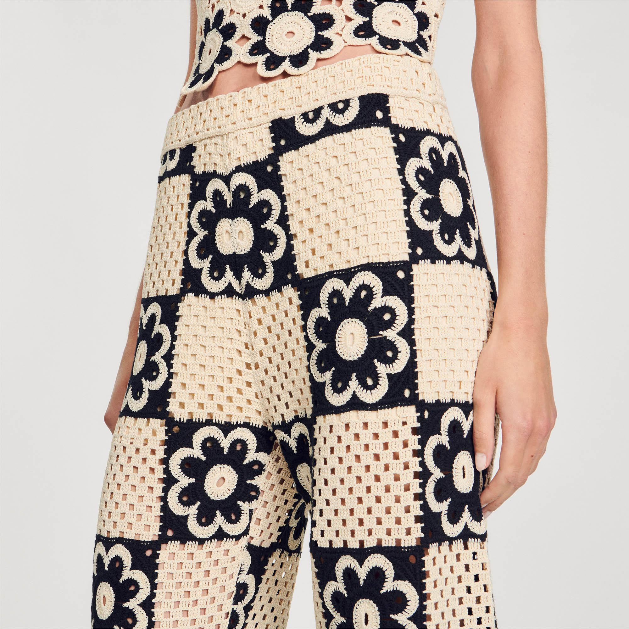 SANDROFloral Desen Örgü Pantolon