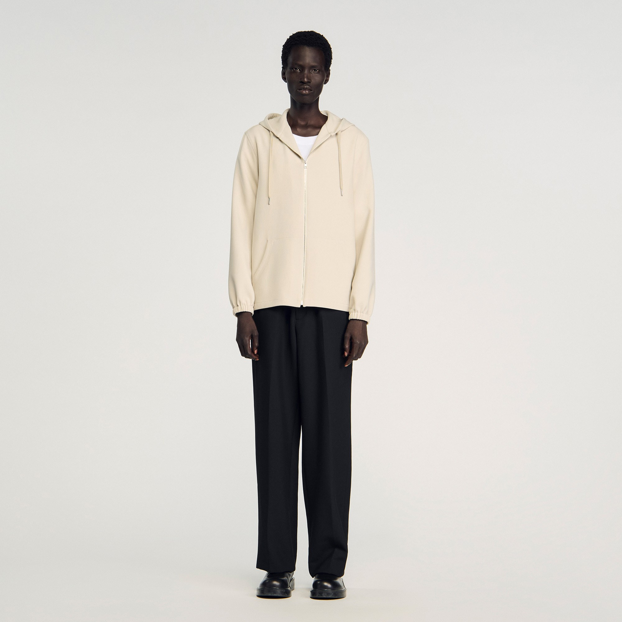 SANDROKapüşonlu Krem Sweatshirt