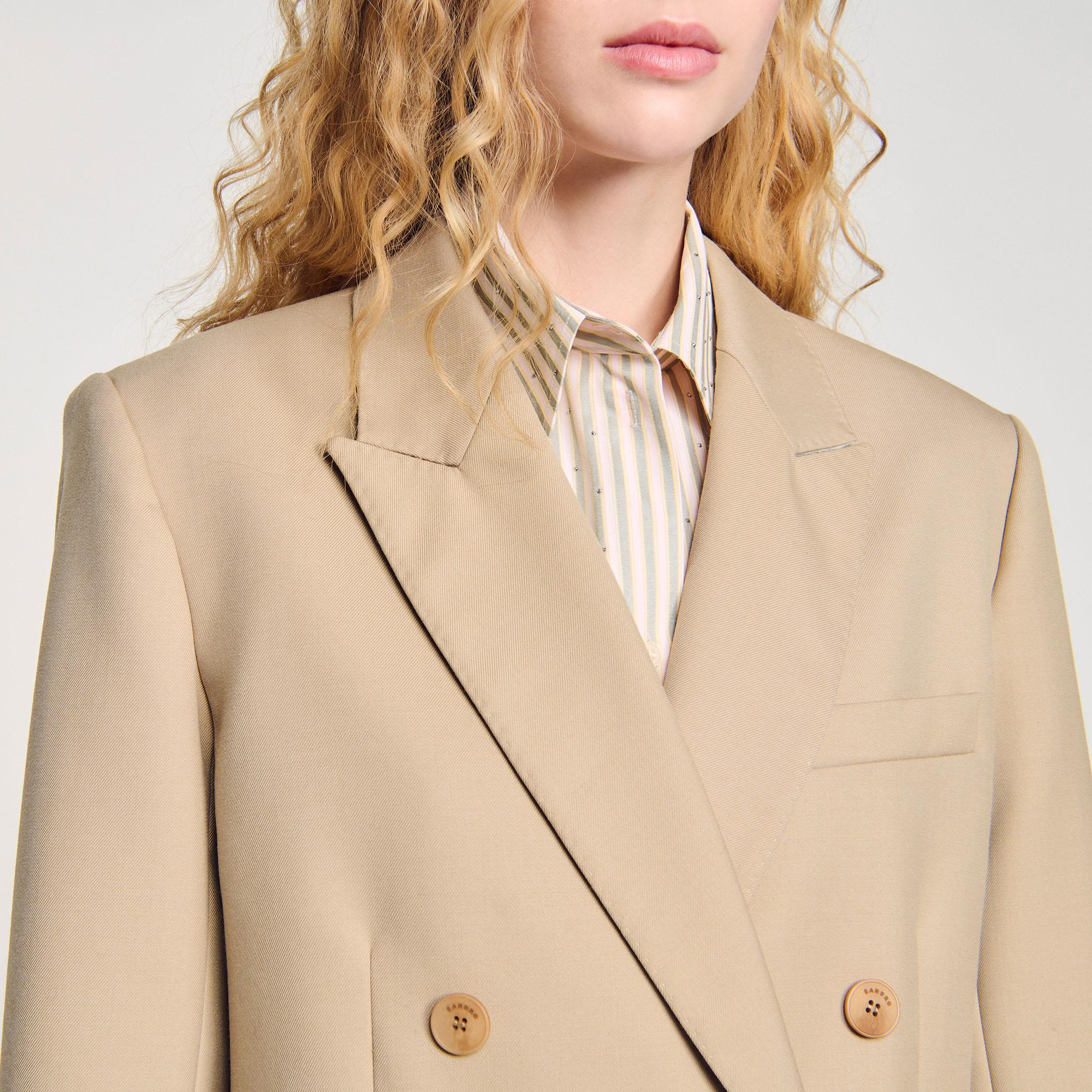 SANDROKruvaze Kapama Krem Blazer