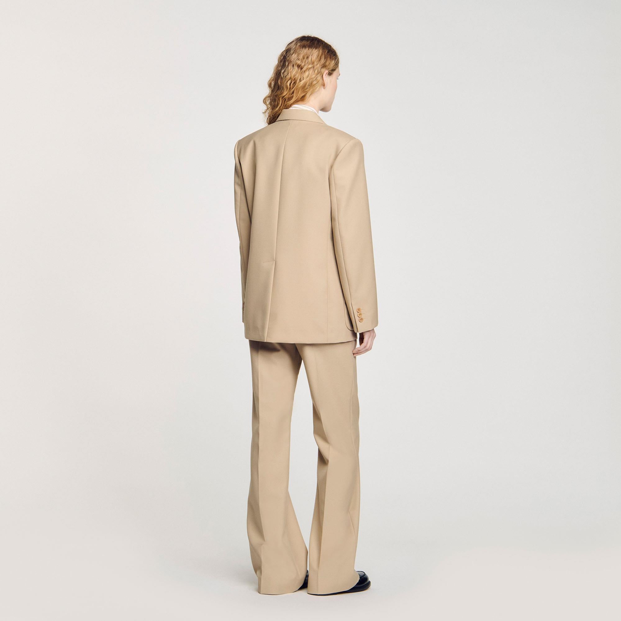 SANDROKruvaze Kapama Krem Blazer