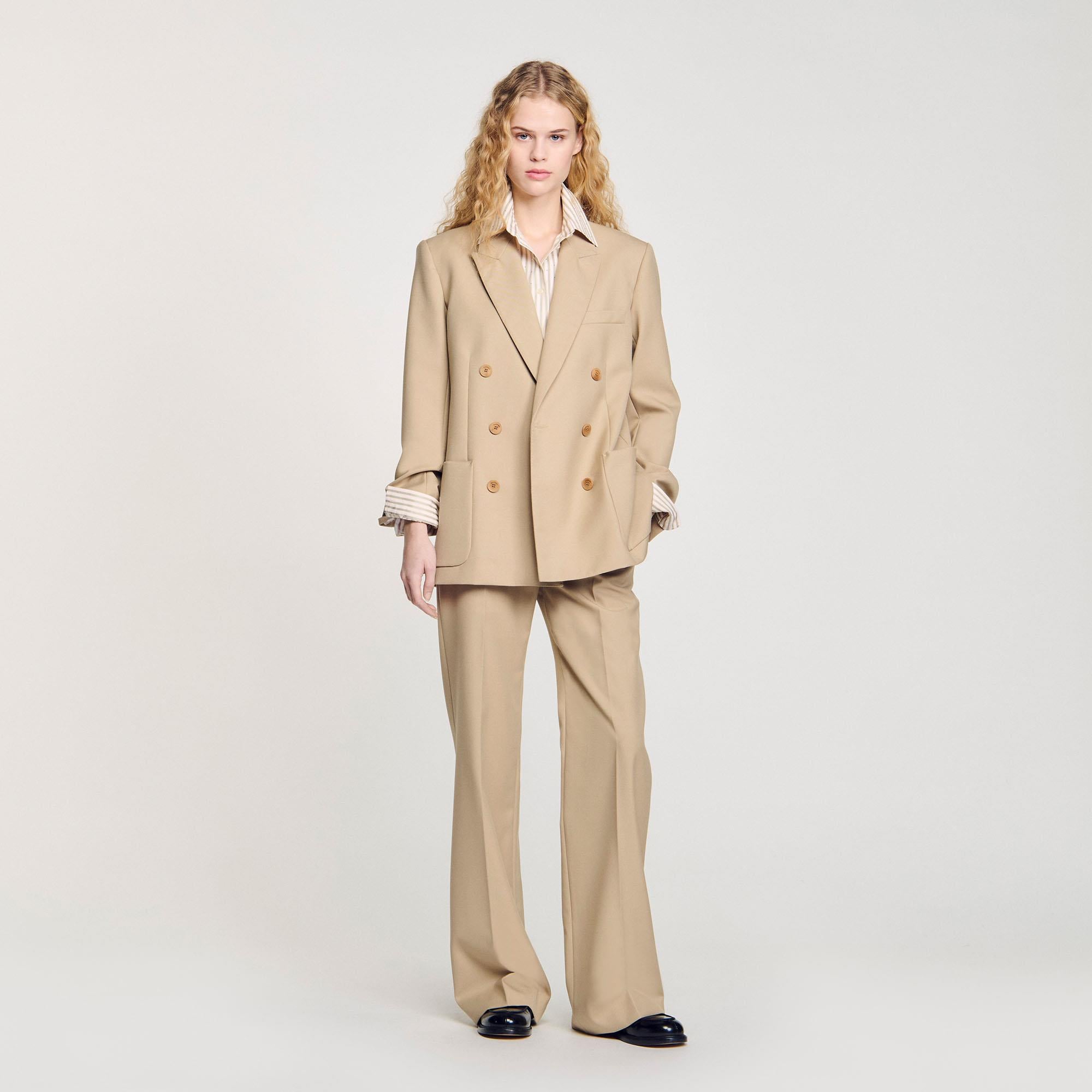 SANDROKruvaze Kapama Krem Blazer