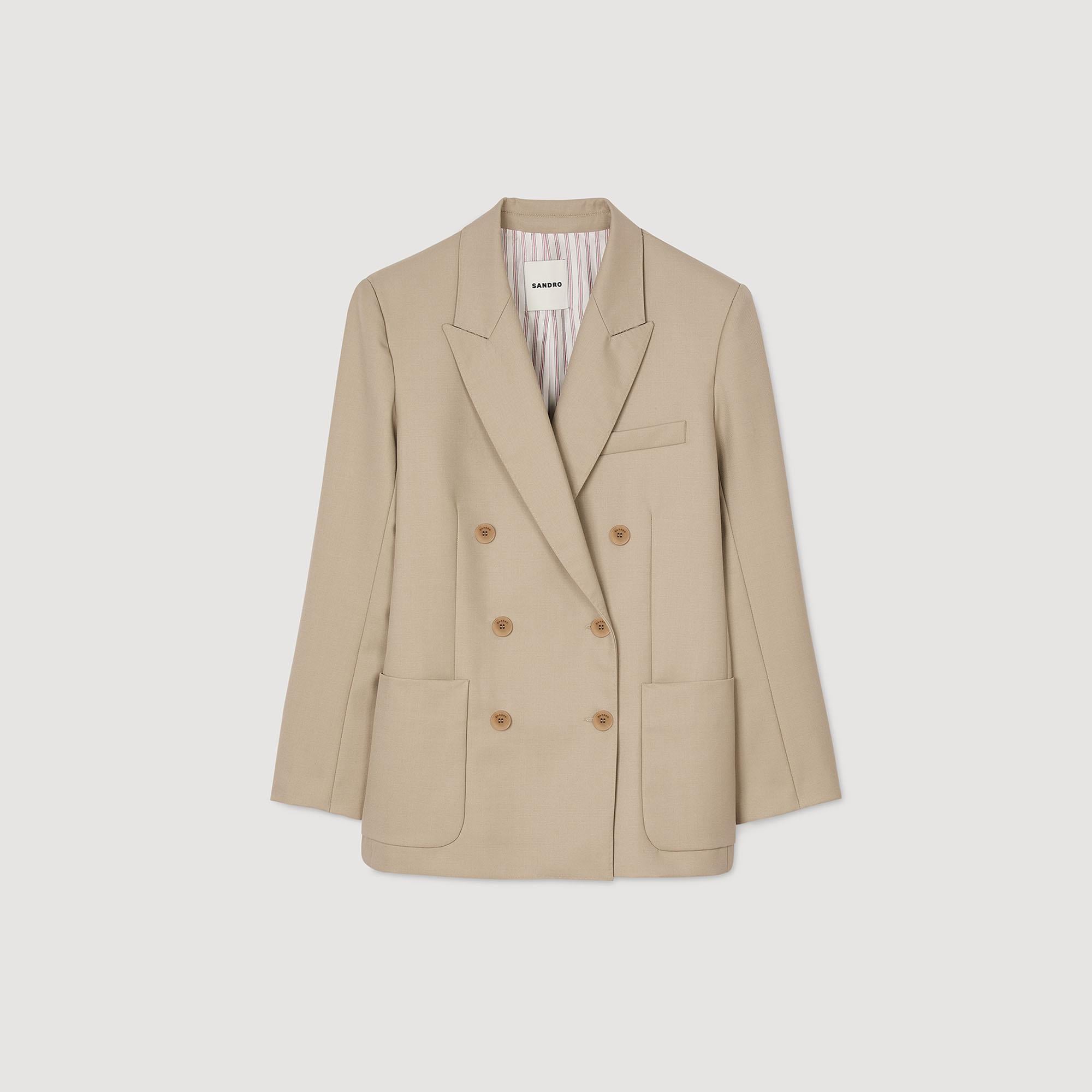 SANDROKruvaze Kapama Krem Blazer
