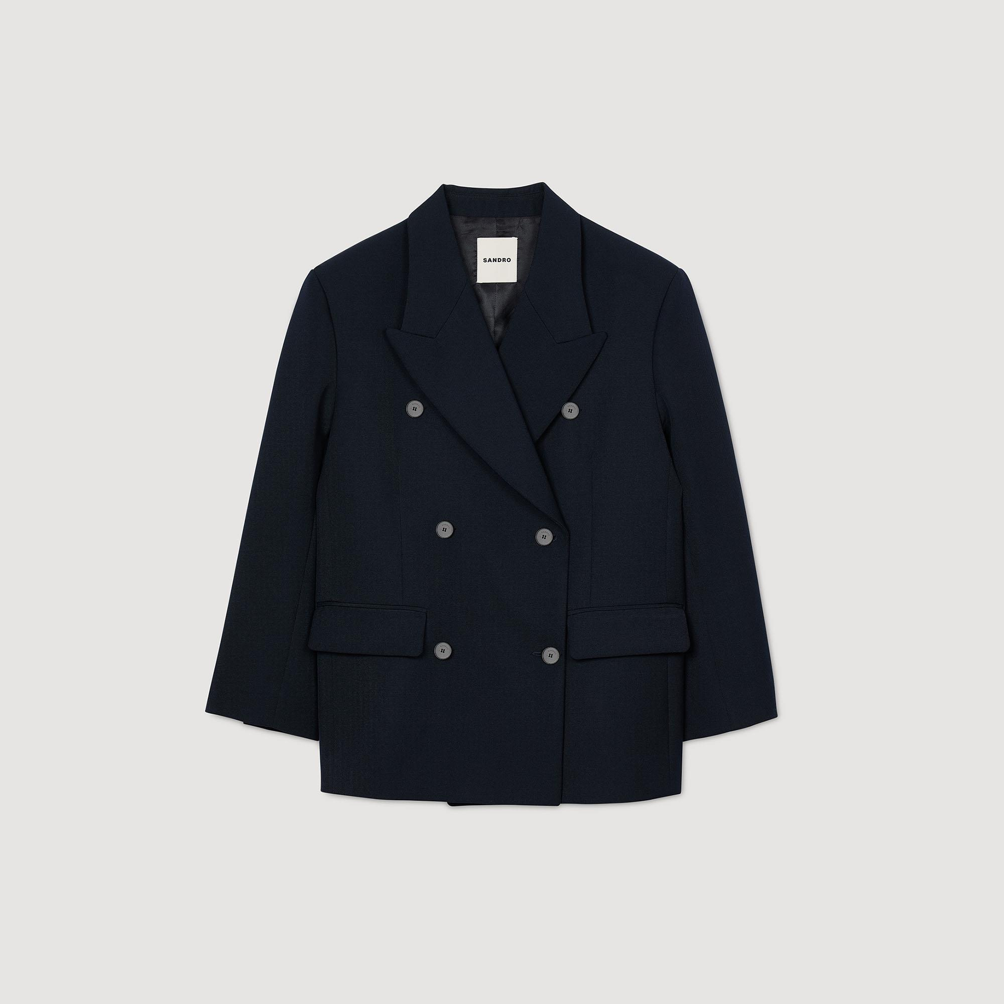SANDROKruvaze Kapama Lacivert Blazer