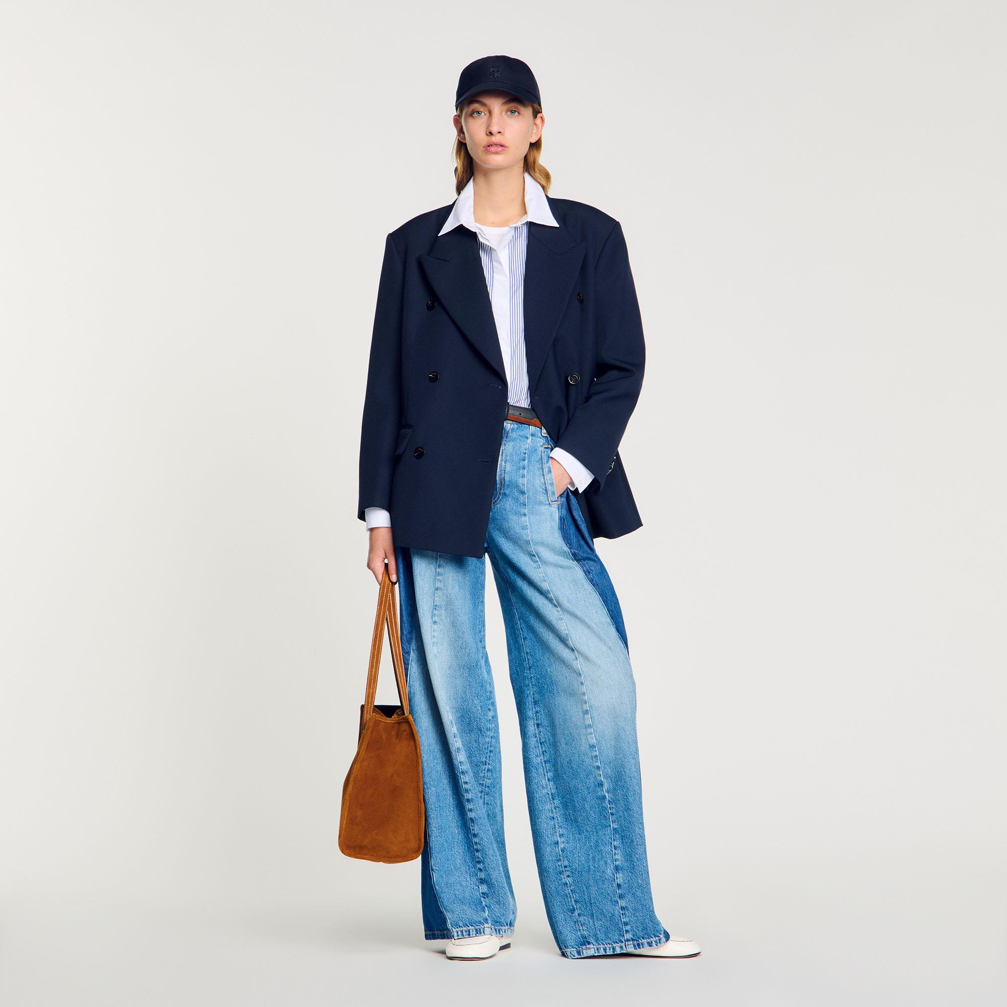 SANDROKruvaze Kapama Lacivert Blazer