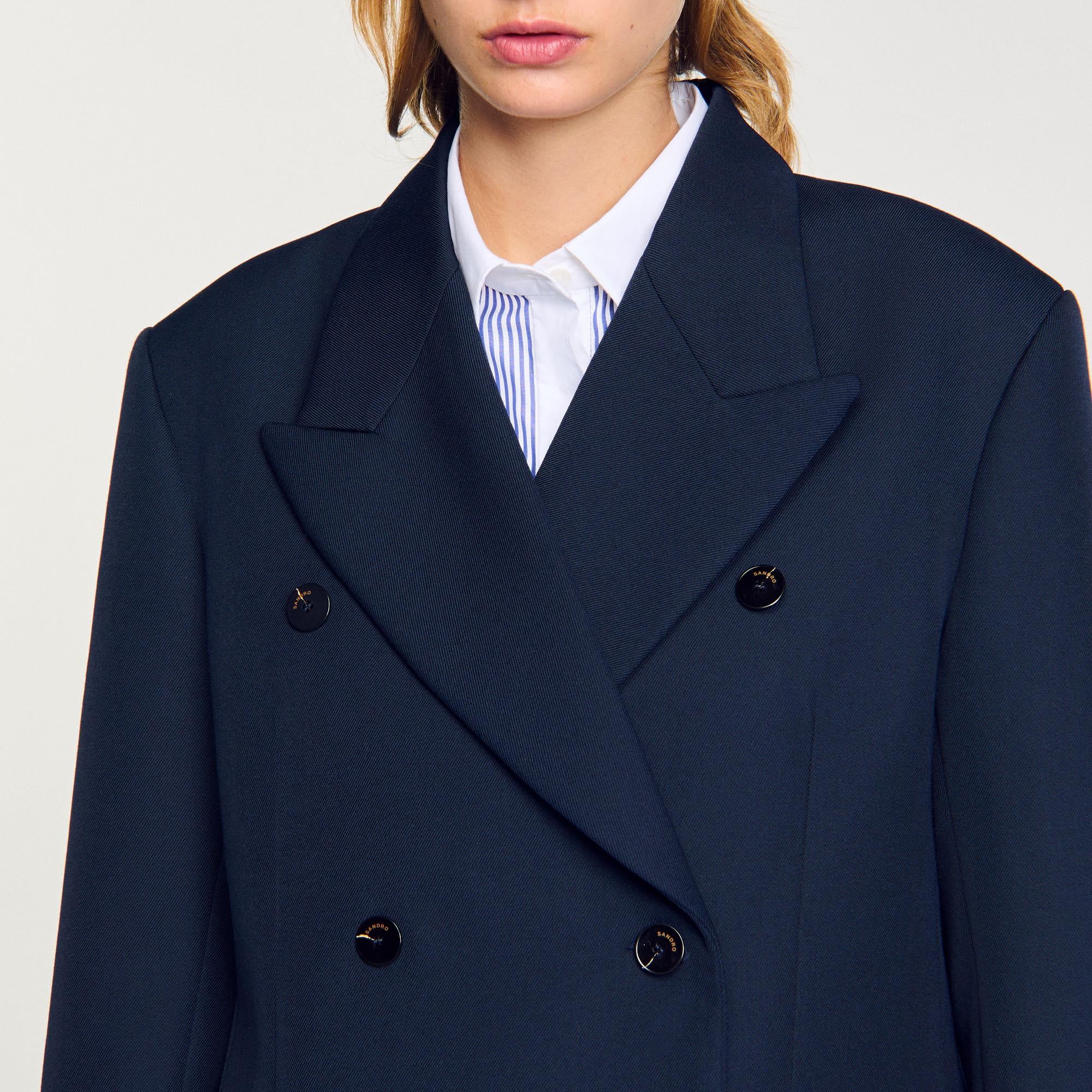 SANDROKruvaze Kapama Lacivert Blazer