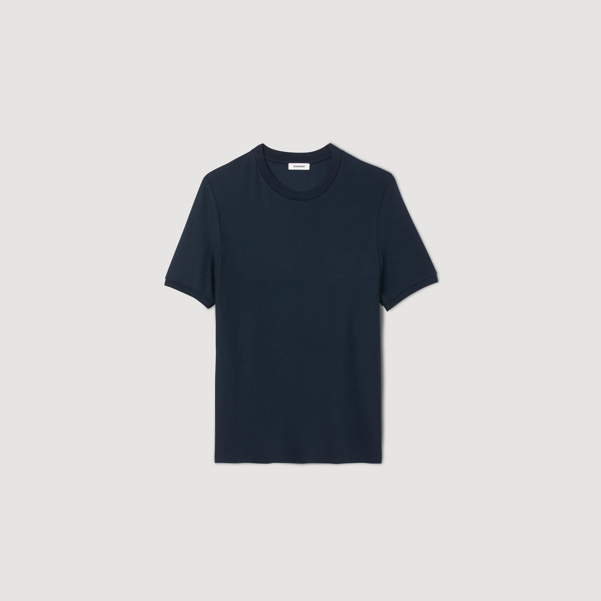 SANDROLacivert  Bisiklet Yaka T-shirt