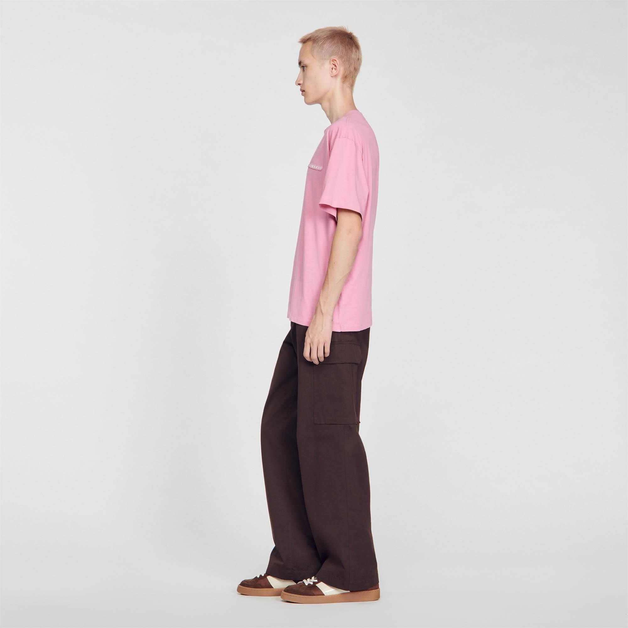 SANDROLogo Baskılı Pembe T-shirt