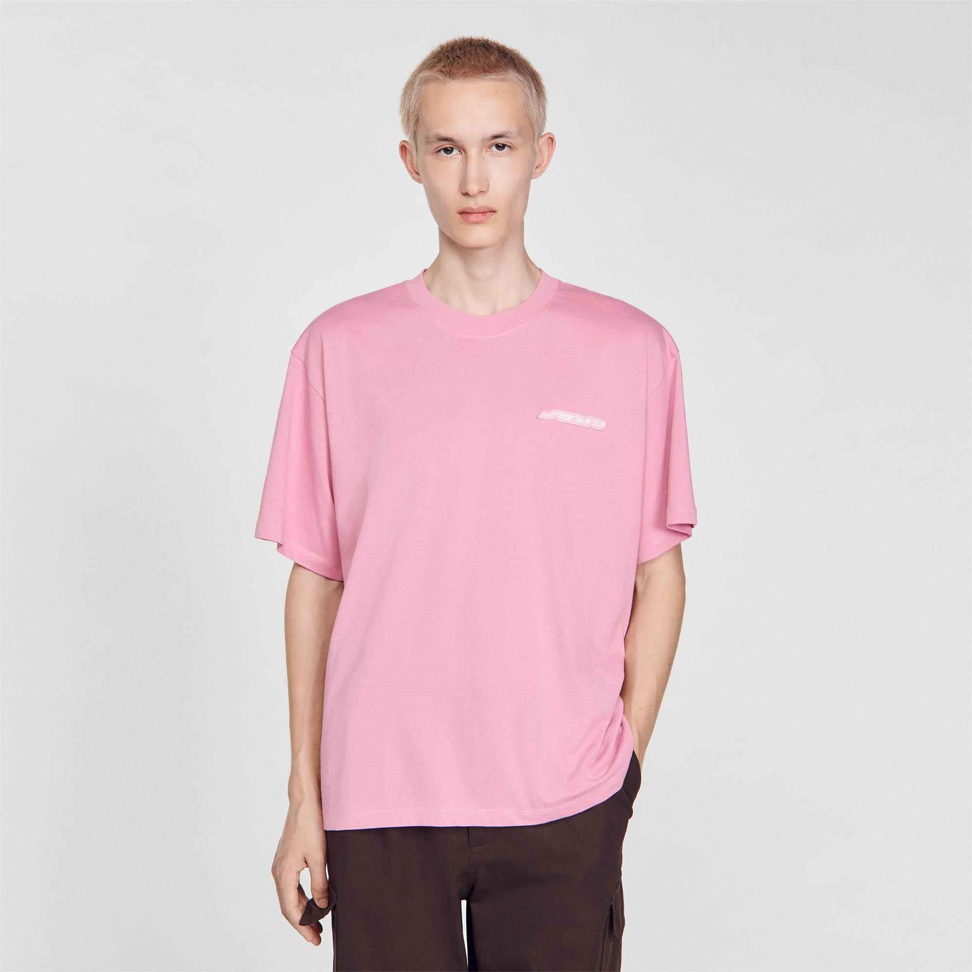 SANDROLogo Baskılı Pembe T-shirt