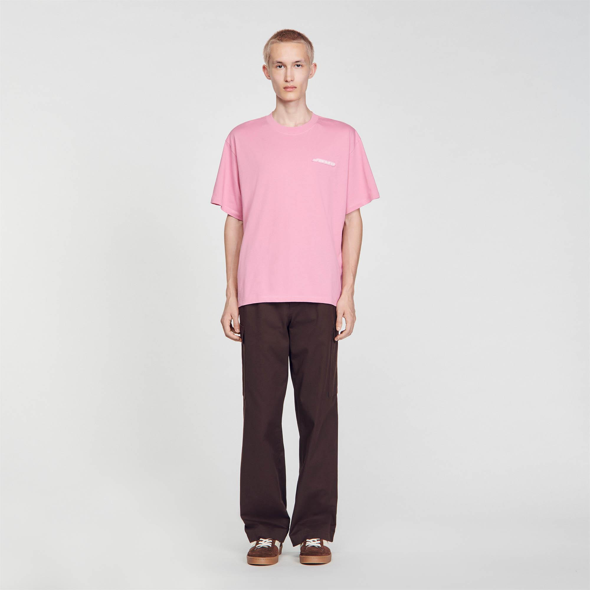 SANDROLogo Baskılı Pembe T-shirt