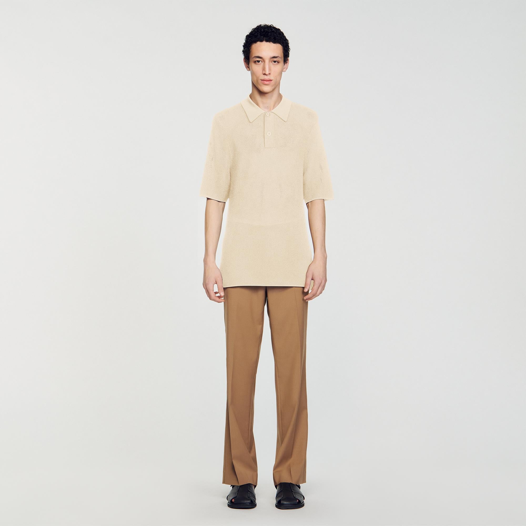 SANDROPolo Yaka Bej T-shirt