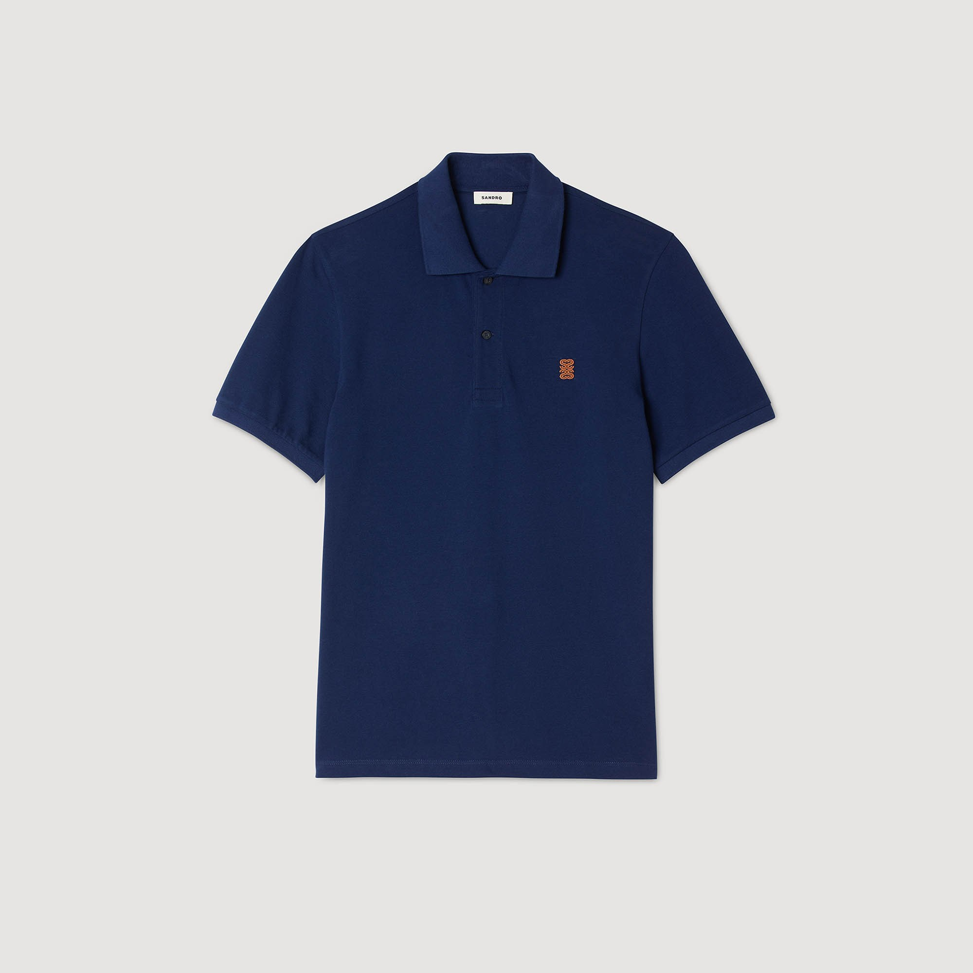 SANDROS Logo Lacivert Polo Yaka T-shirt