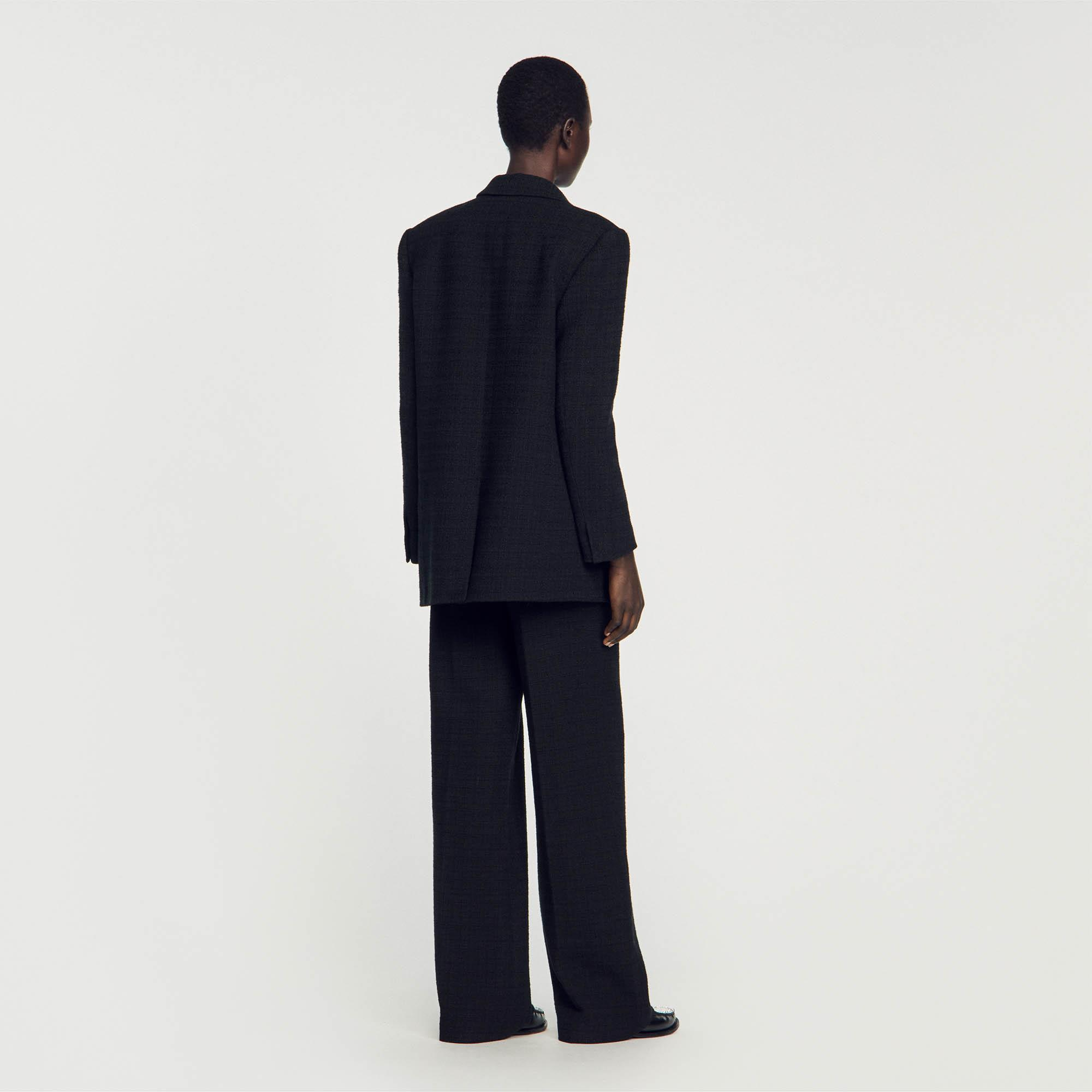 SANDROSiyah Tüvit Blazer Ceket