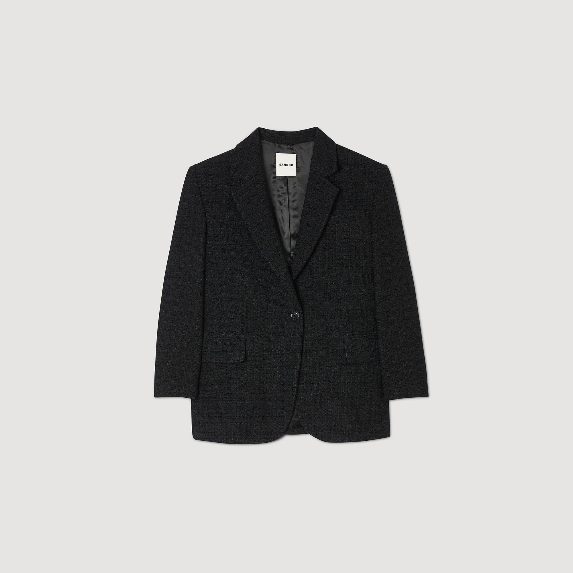 SANDROSiyah Tüvit Blazer Ceket