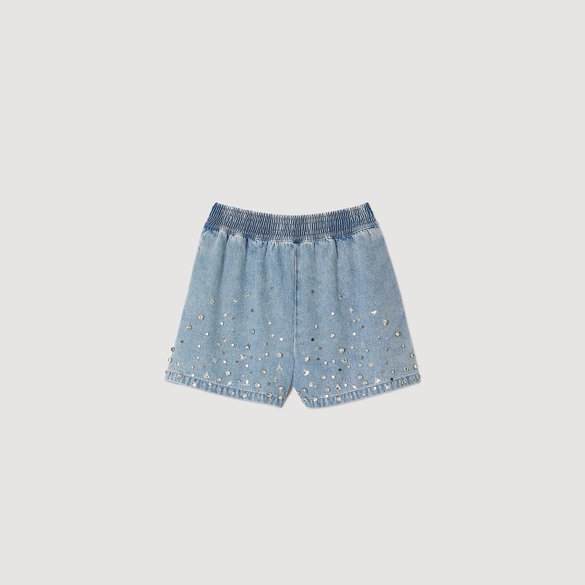 SANDROTaş İşlemeli Denim Şort