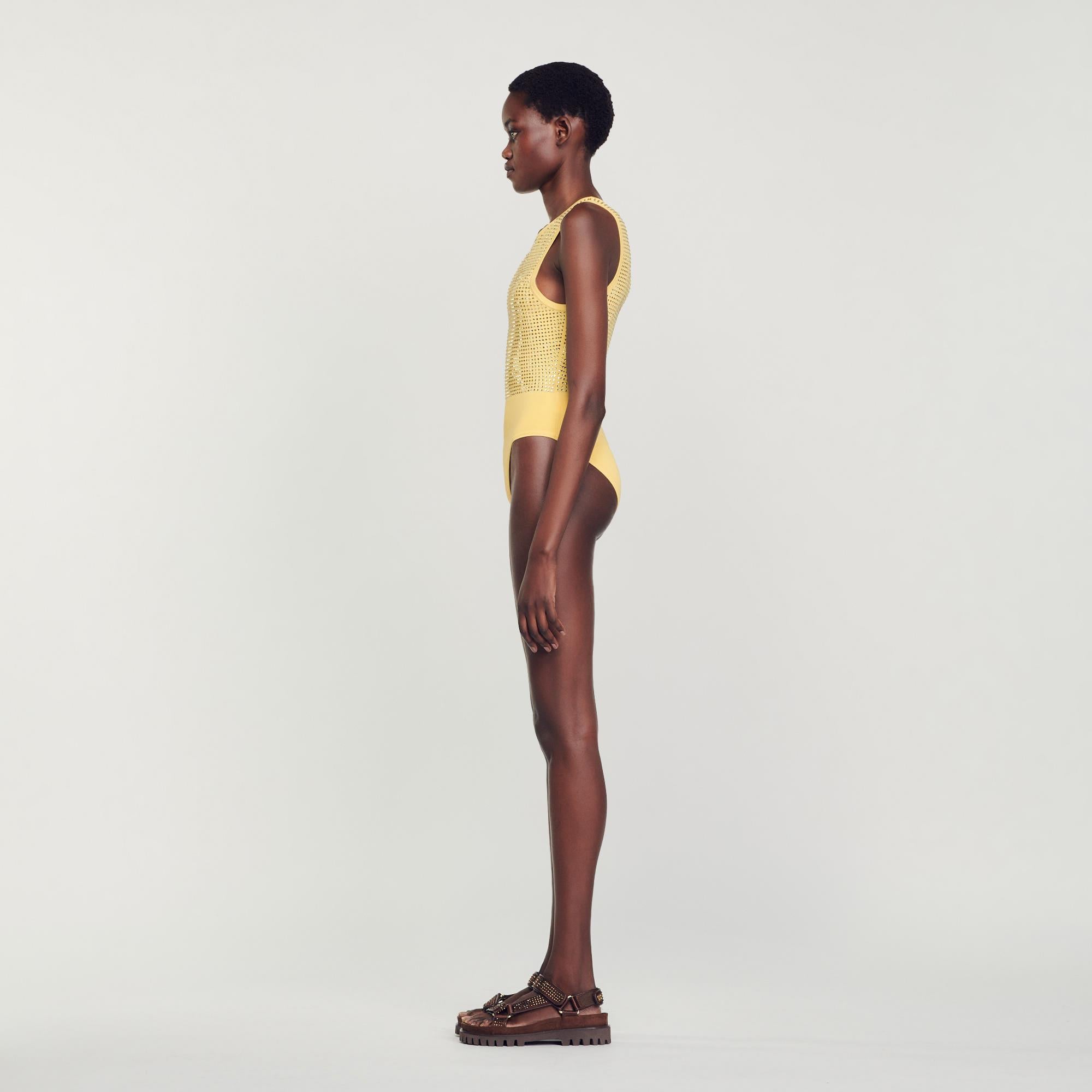 SANDROTaşlı Sarı Bodysuit