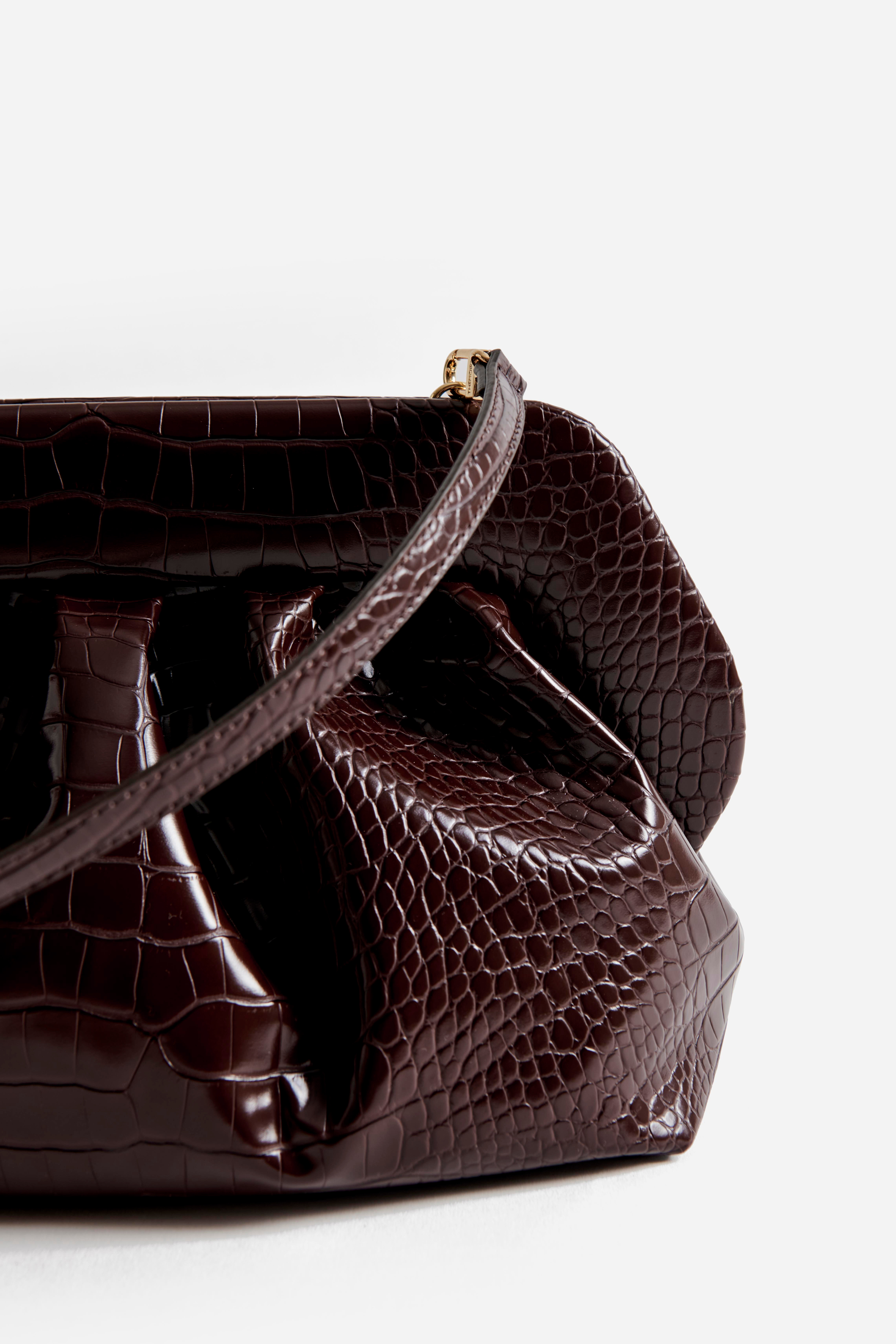 ThemoiréTimsah Derisi Desenli Clutch Çanta
