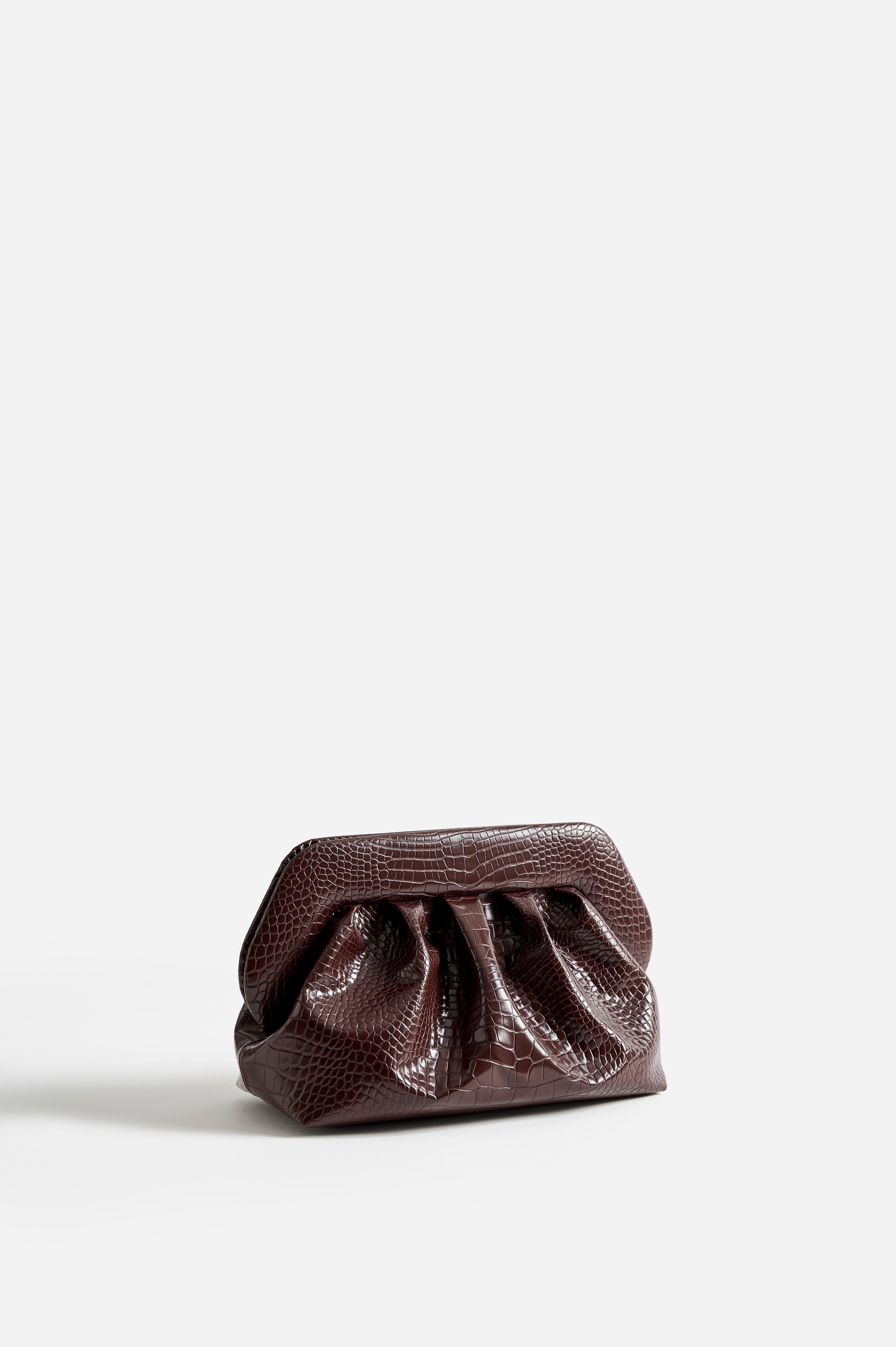 ThemoiréTimsah Derisi Desenli Clutch Çanta