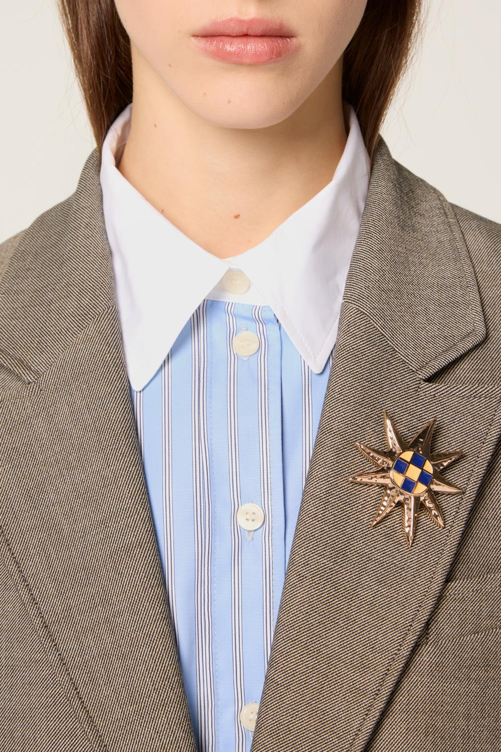 TresseBroş Detaylı Blazer Ceket