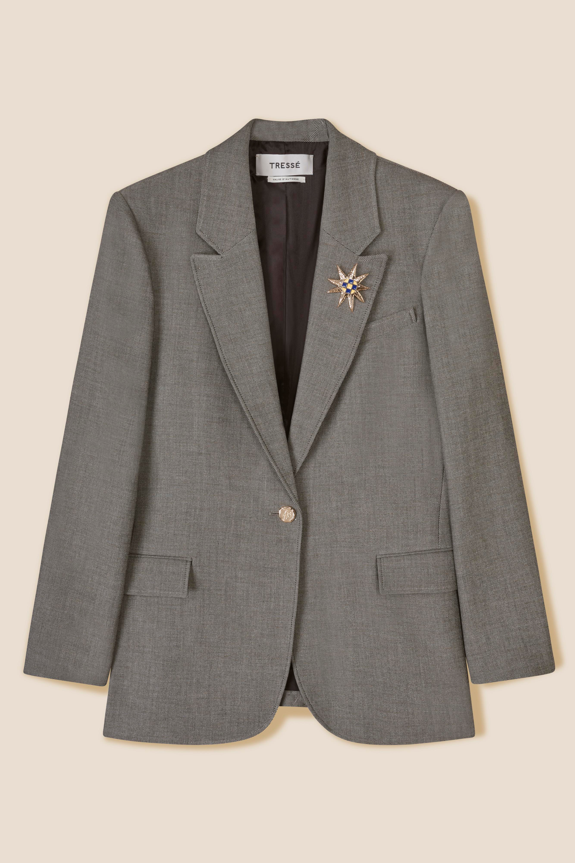TresseBroş Detaylı Blazer Ceket