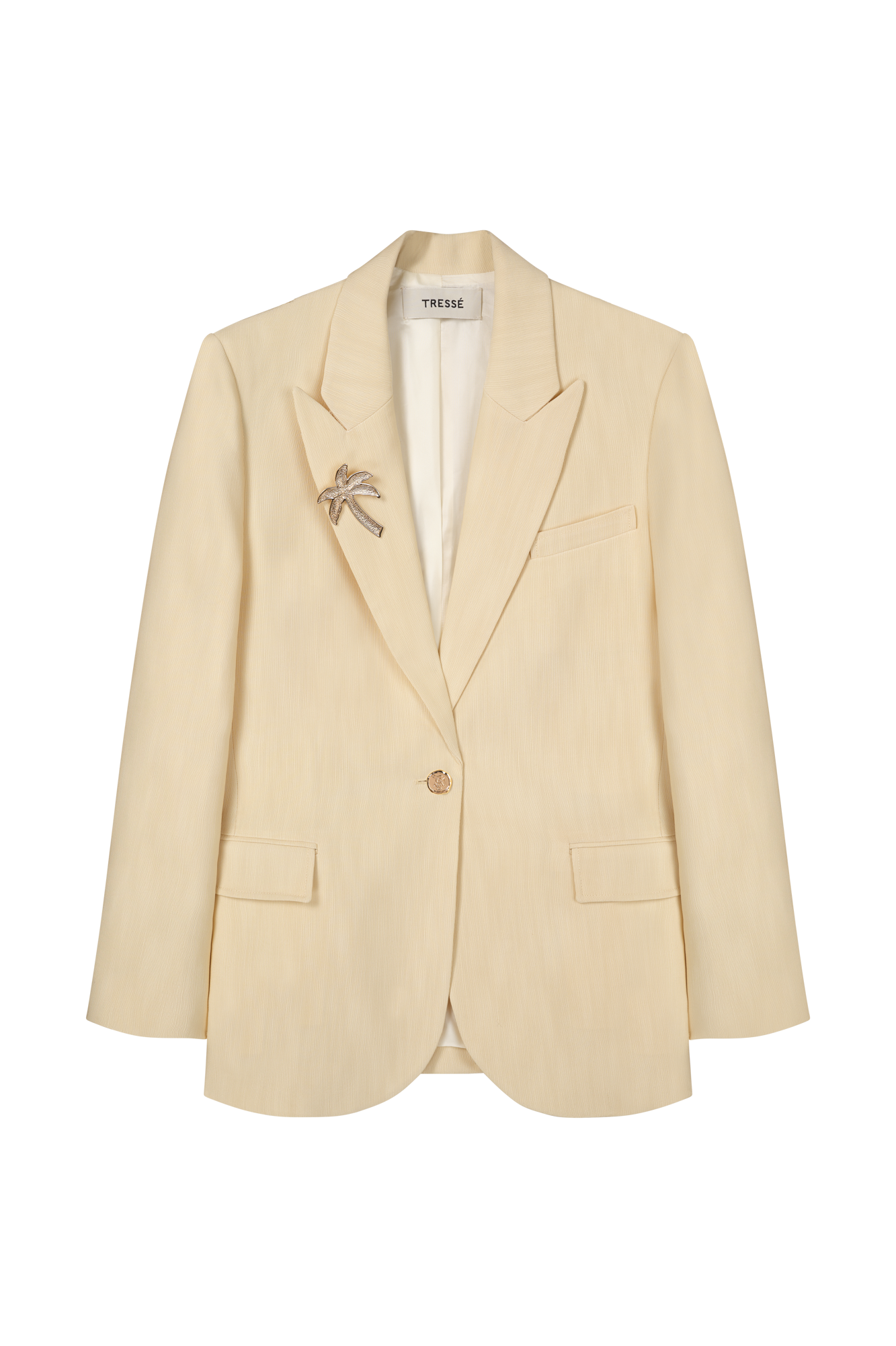 TresseBroş Detaylı Ekru Blazer