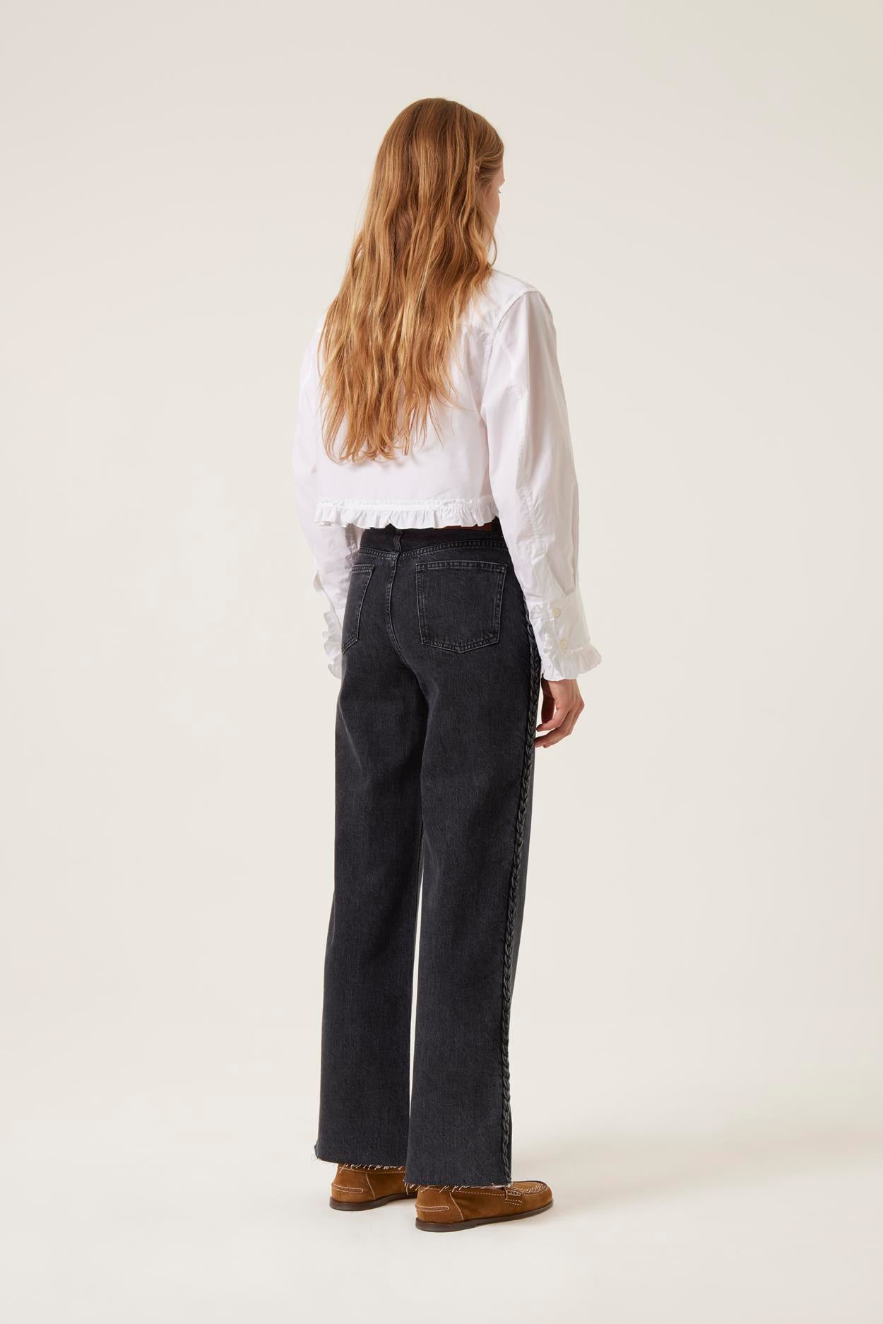 TresseÖrgü Detaylı Denim Pantolon