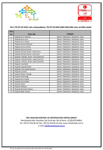 Organik Sertifikalarımız