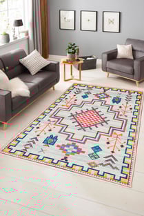 Özel Tasarım, Kaymaz Taban, Uzun Ömürlü, İnce Yıkanabilir, Dekoratif Modern Oda Halısı, Kilim