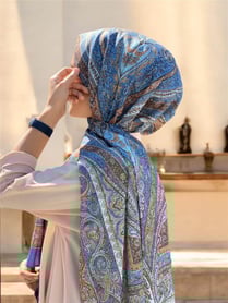 BAŞTACI SOFT ETNİK 0181 KOT MAVİ ŞAL
