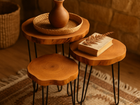 Doğal ahşap sehpa tasarımları