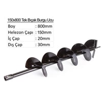 15 cm Tek Bıçak Toprak Burgu Ucu YP-TB-150X800