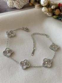 Çelik Büyük Silver Cleef Bileklik