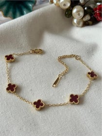 Çelik Mini Gold Bordo Cleef Bileklik