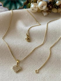 VIP 14K Piksel Kalp Kolye