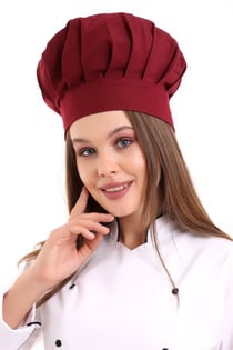 Bordo Aşçı Mantar Şapka - Unisex